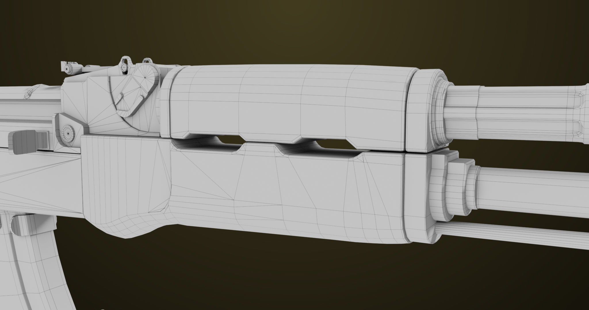 Light Machine Gun 10 Metal All PBR Unity UE Textures Low-poly 3D model_57