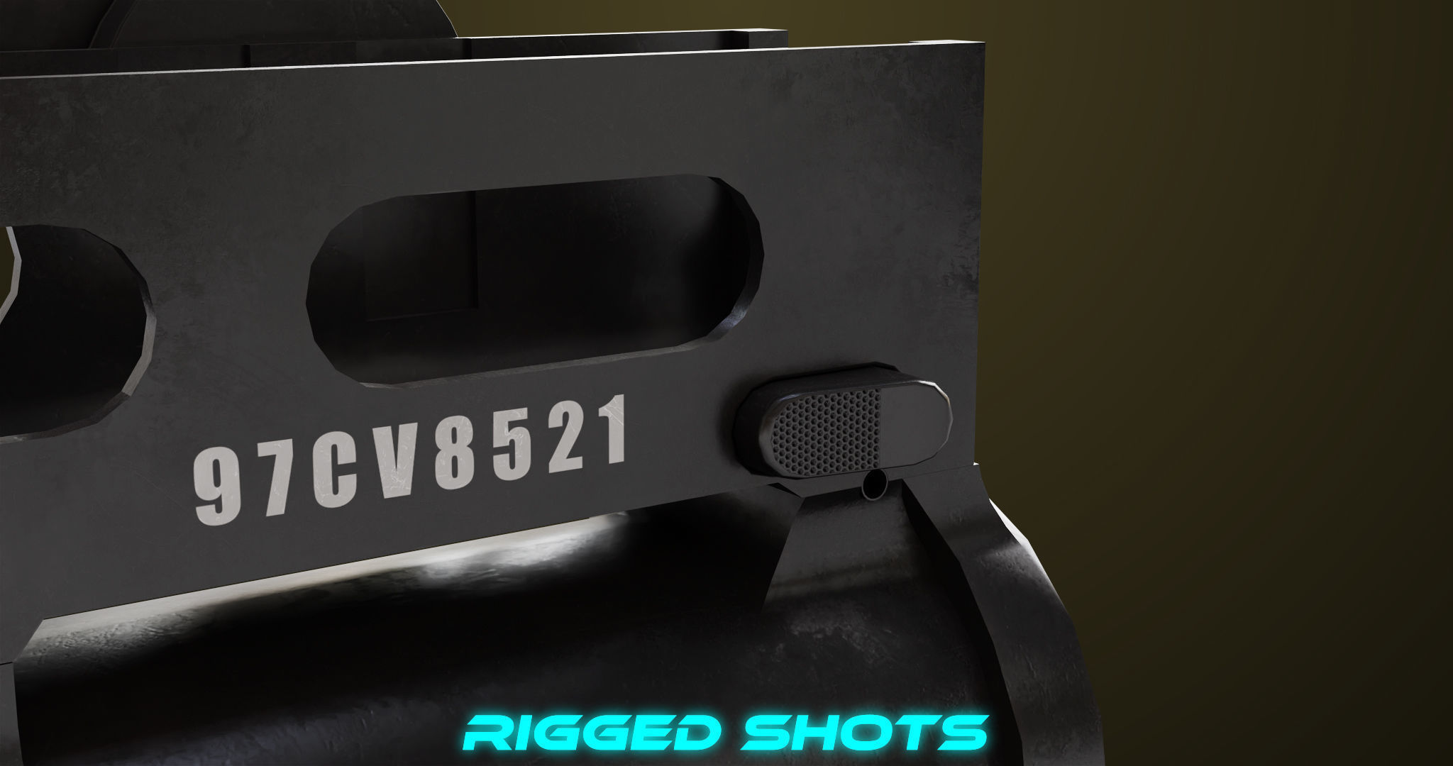 Light Machine Gun 10 Metal All PBR Unity UE Textures Low-poly 3D model_44