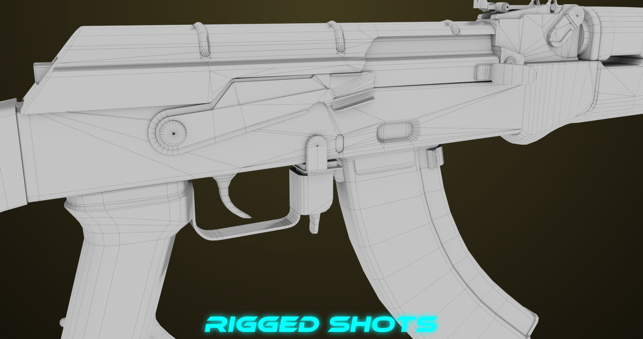 Light Machine Gun 10 Metal All PBR Unity UE Textures Low-poly 3D model_62