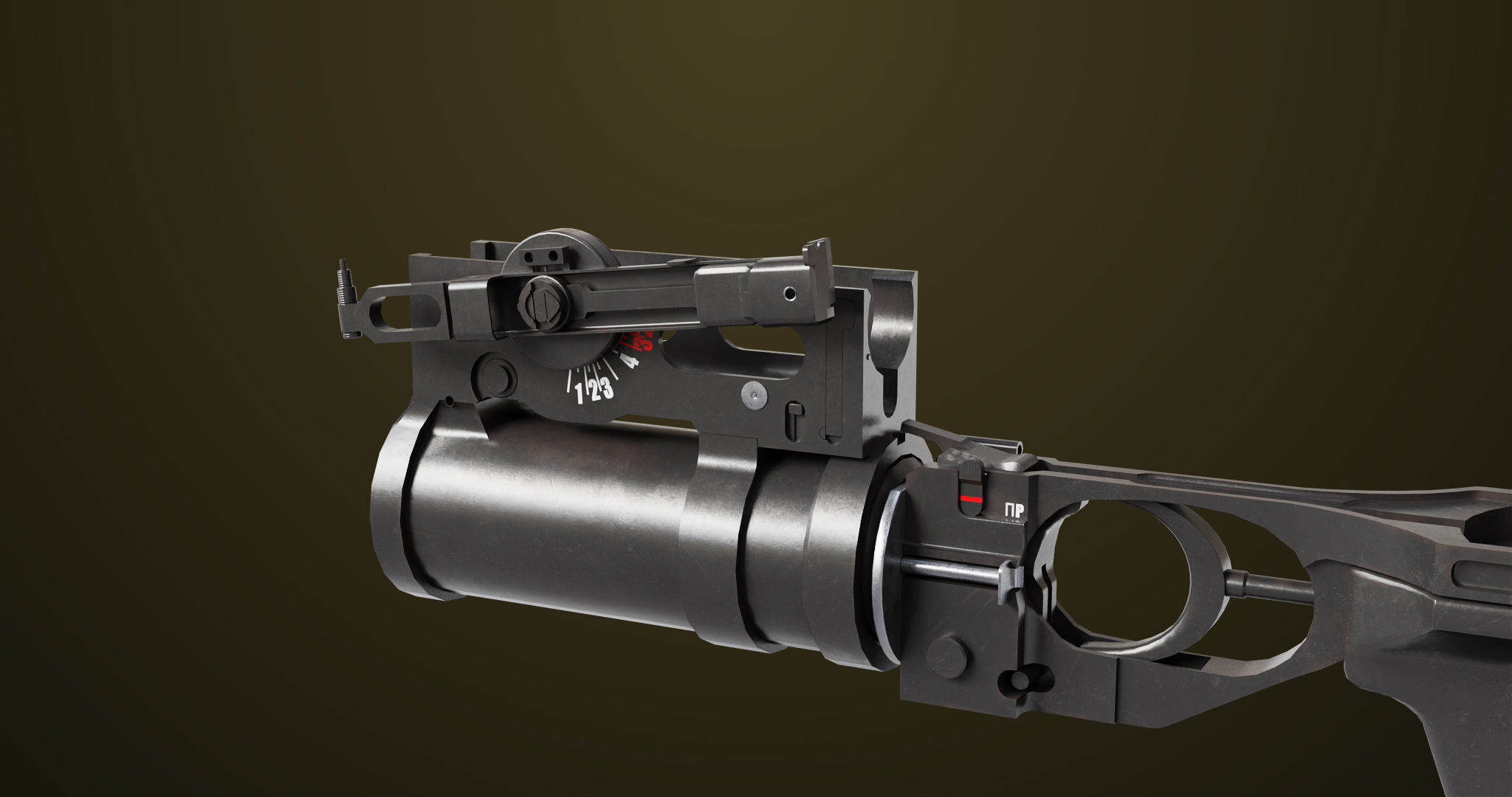 Light Machine Gun 10 Metal All PBR Unity UE Textures Low-poly 3D model_47