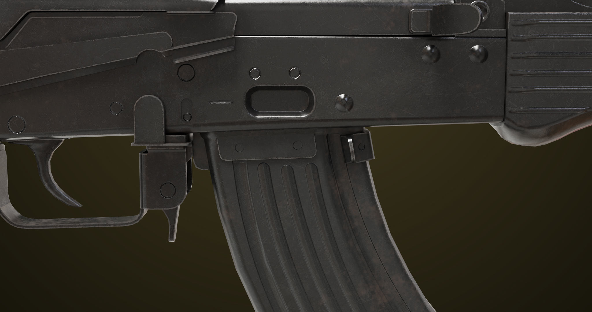 Light Machine Gun 10 Metal All PBR Unity UE Textures Low-poly 3D model_20