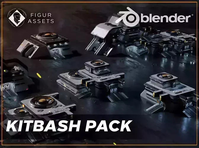 SCI-FI BUILDING - 3D Kitbash Asset Pack - VOL 01 3D model SCI-FI BUILDING - 3D Kitbash Asset Pack - VOL 01 3D model