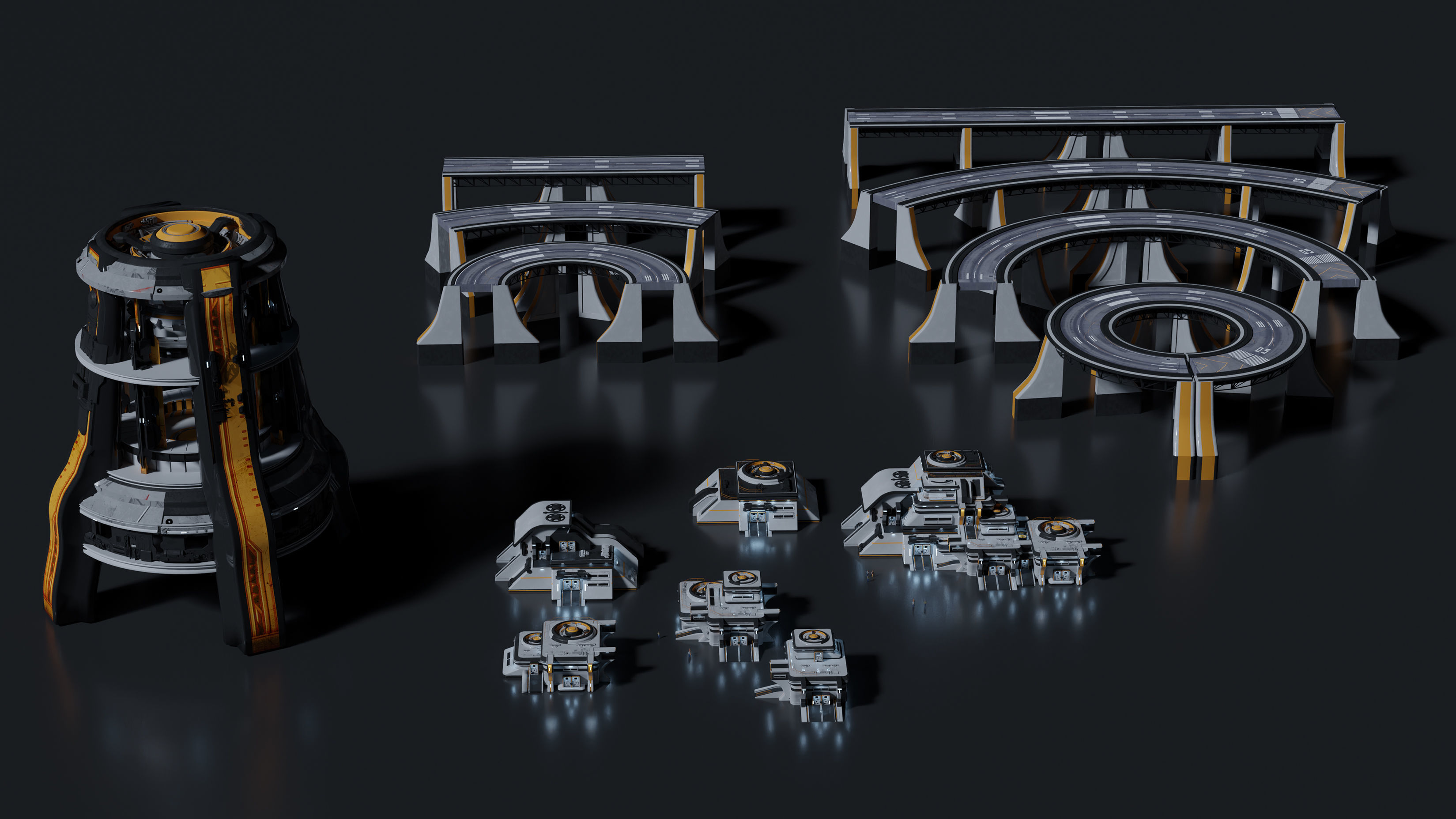 SCI-FI BUILDING - 3D Kitbash Asset Pack - VOL 01 3D model_5