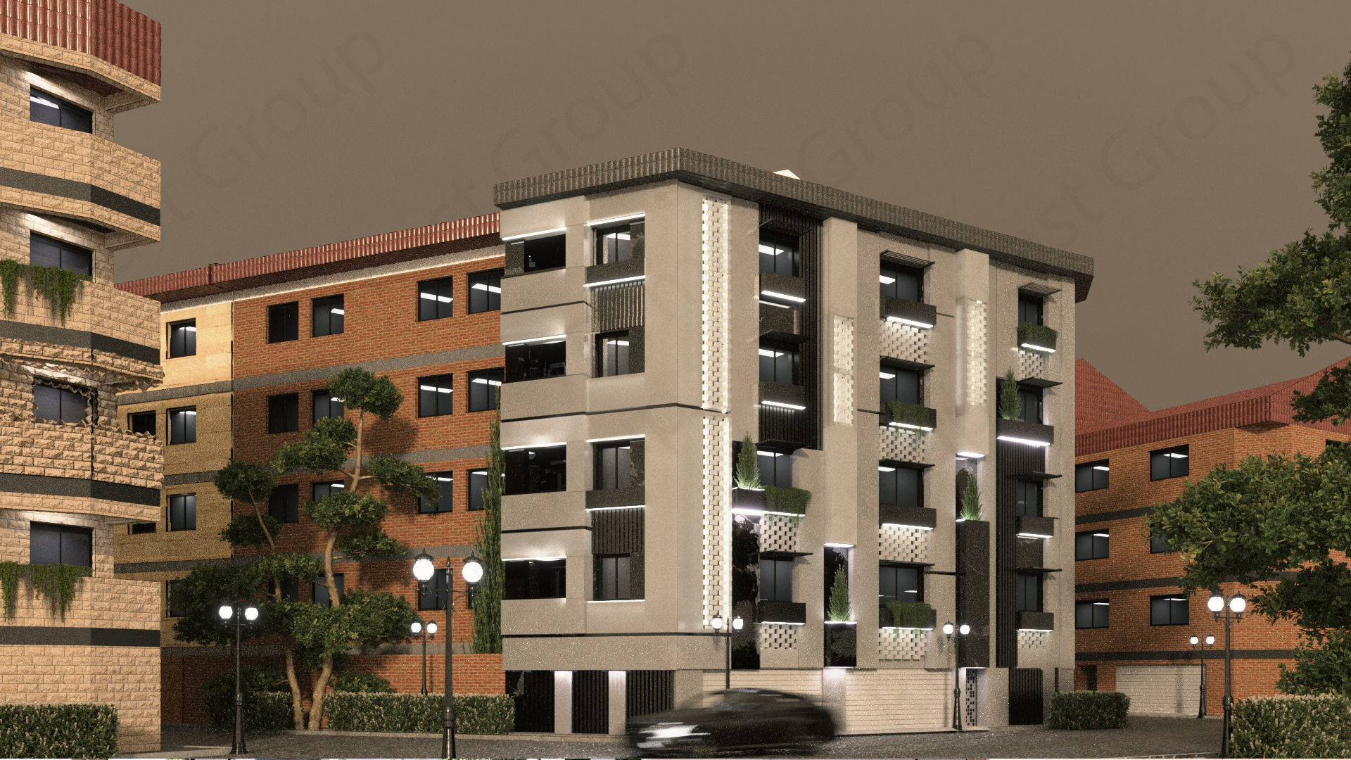 Office Building Exterior 3D Model 3D model_5