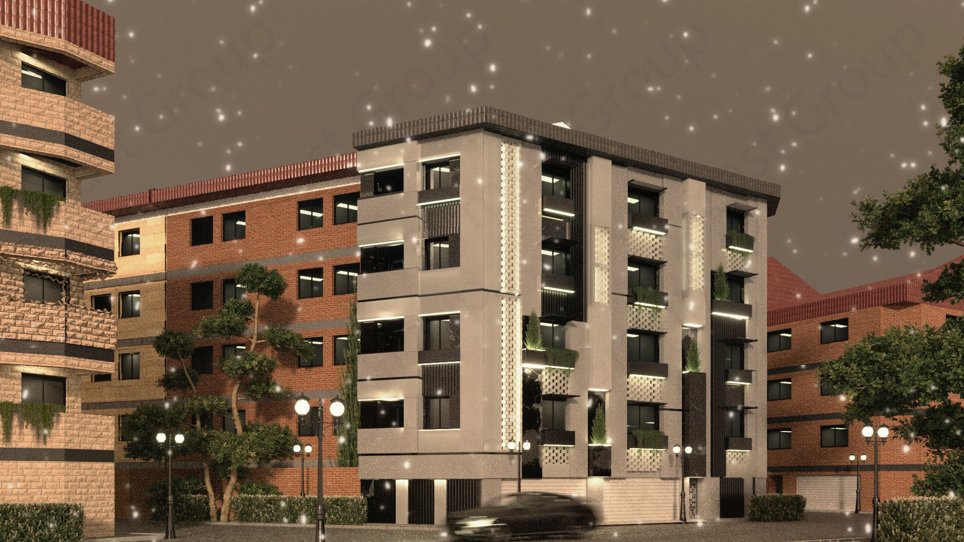 Office Building Exterior 3D Model 3D model_4