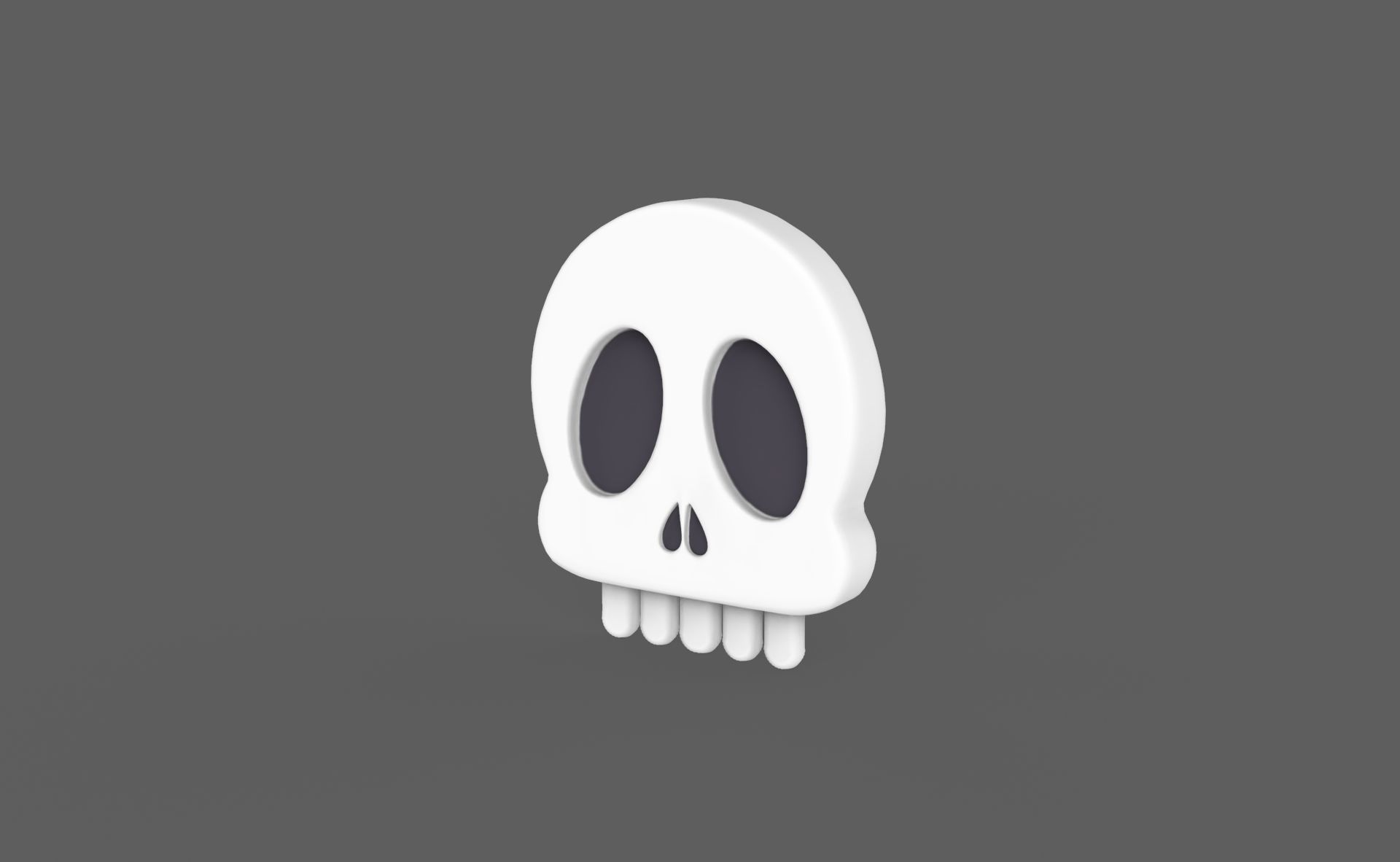 Prop113 Skull Emoji  Low-poly 3D model_1