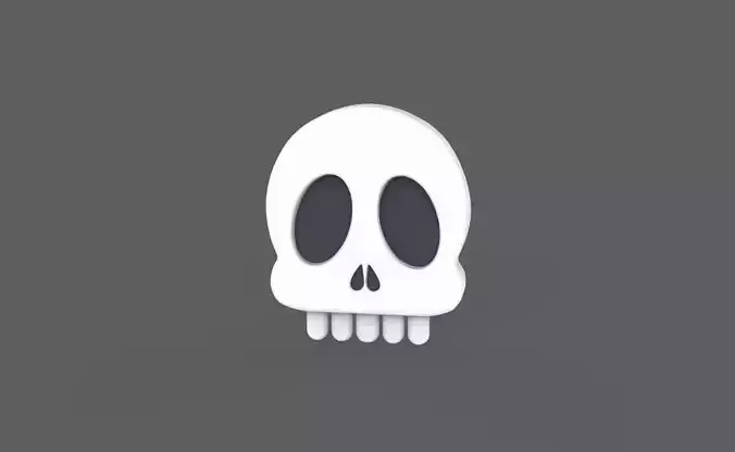 Prop113 Skull Emoji  Low-poly 3D model
