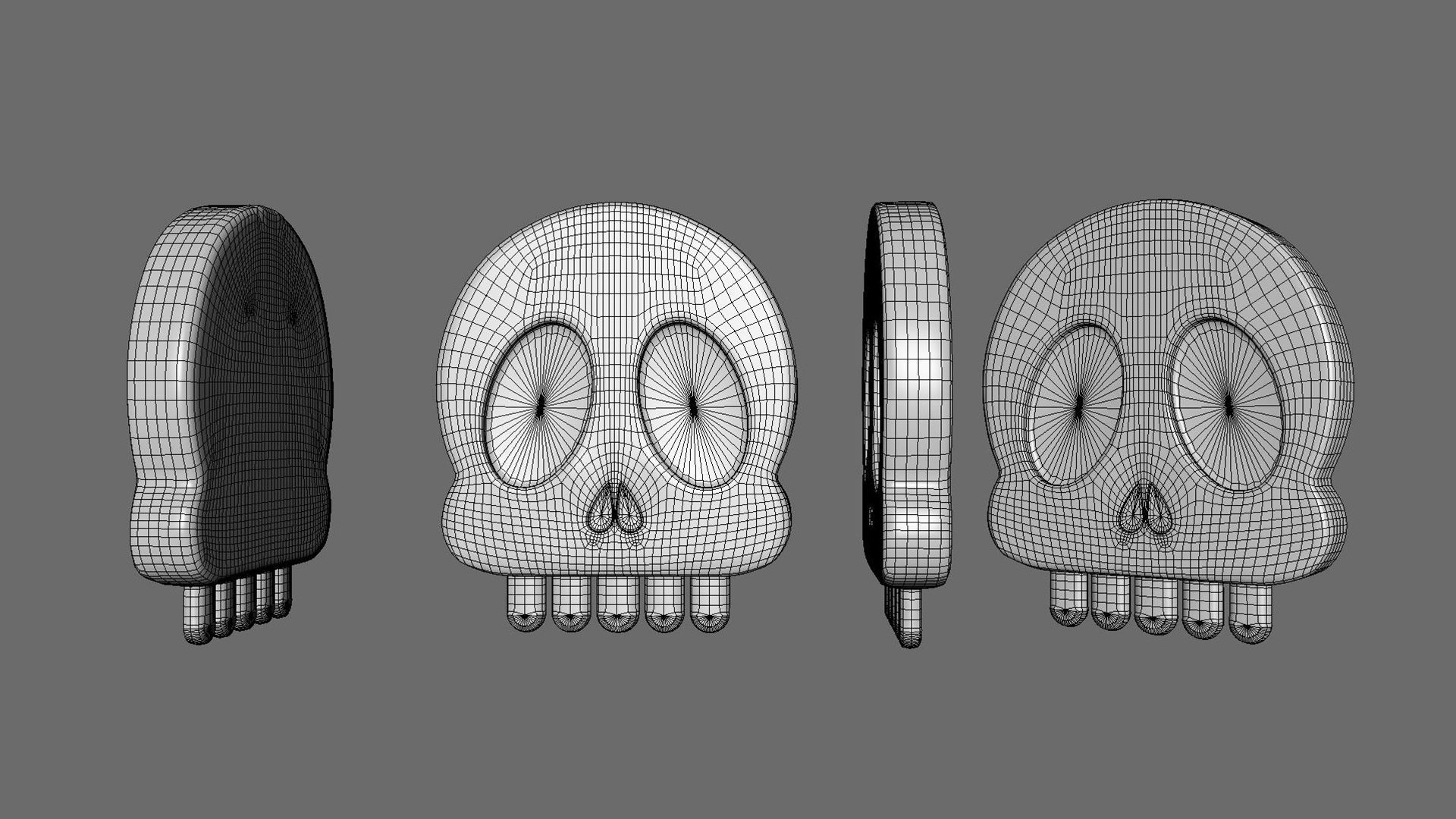 Prop113 Skull Emoji  Low-poly 3D model_7