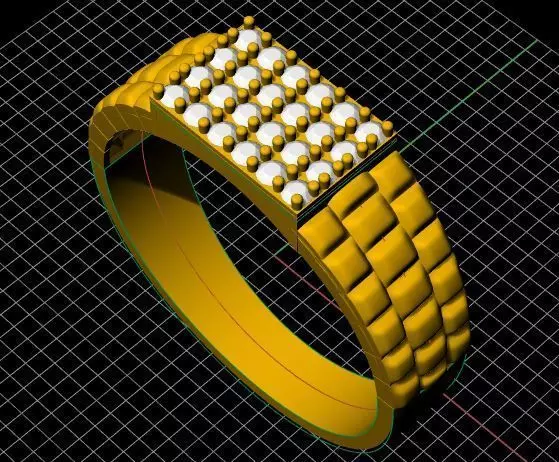 Gents Cluster Ring 3dm file 3D print model_0