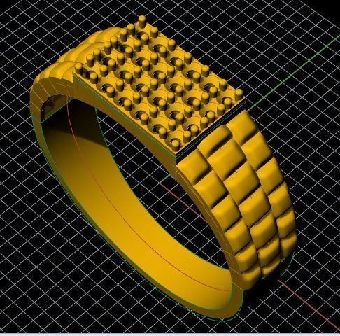 Gents Cluster Ring 3dm file 3D print model_5