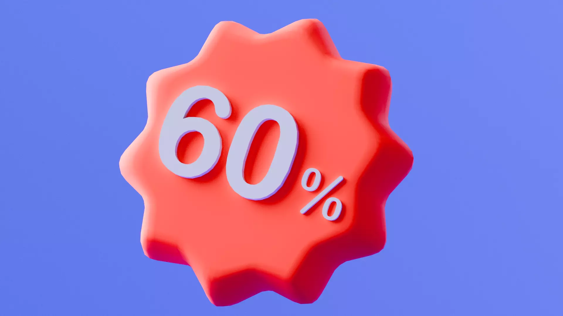 Marketing Icons - Discount 60 Percent Low-poly 3D model