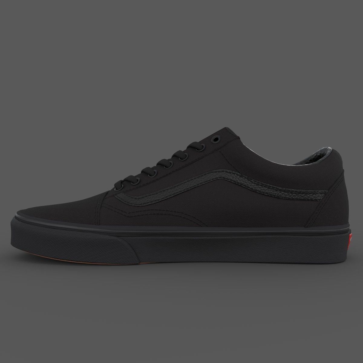 VANS182 Old Skool True Black Low-poly 3D model_3