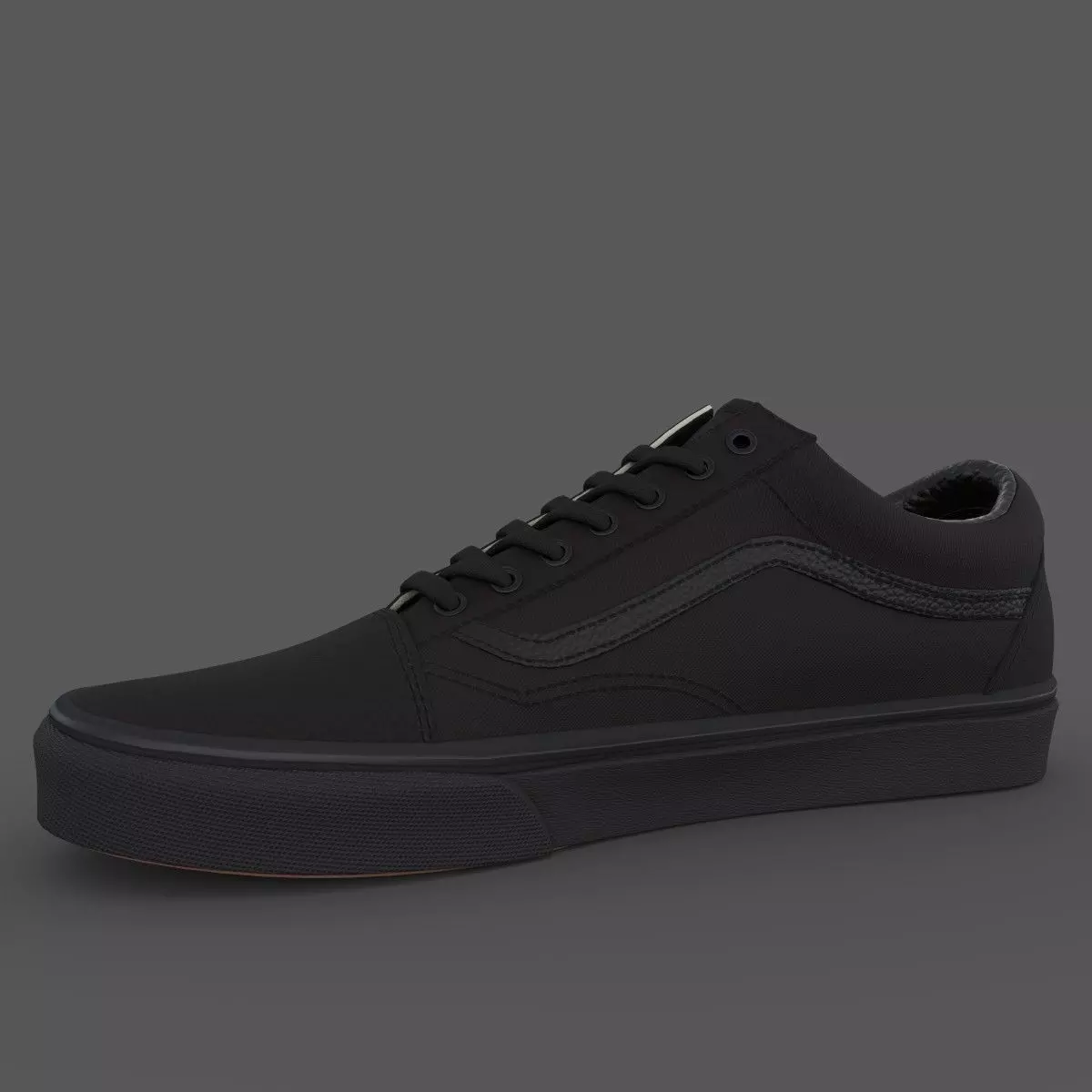 VANS182 Old Skool True Black Low-poly 3D model_0