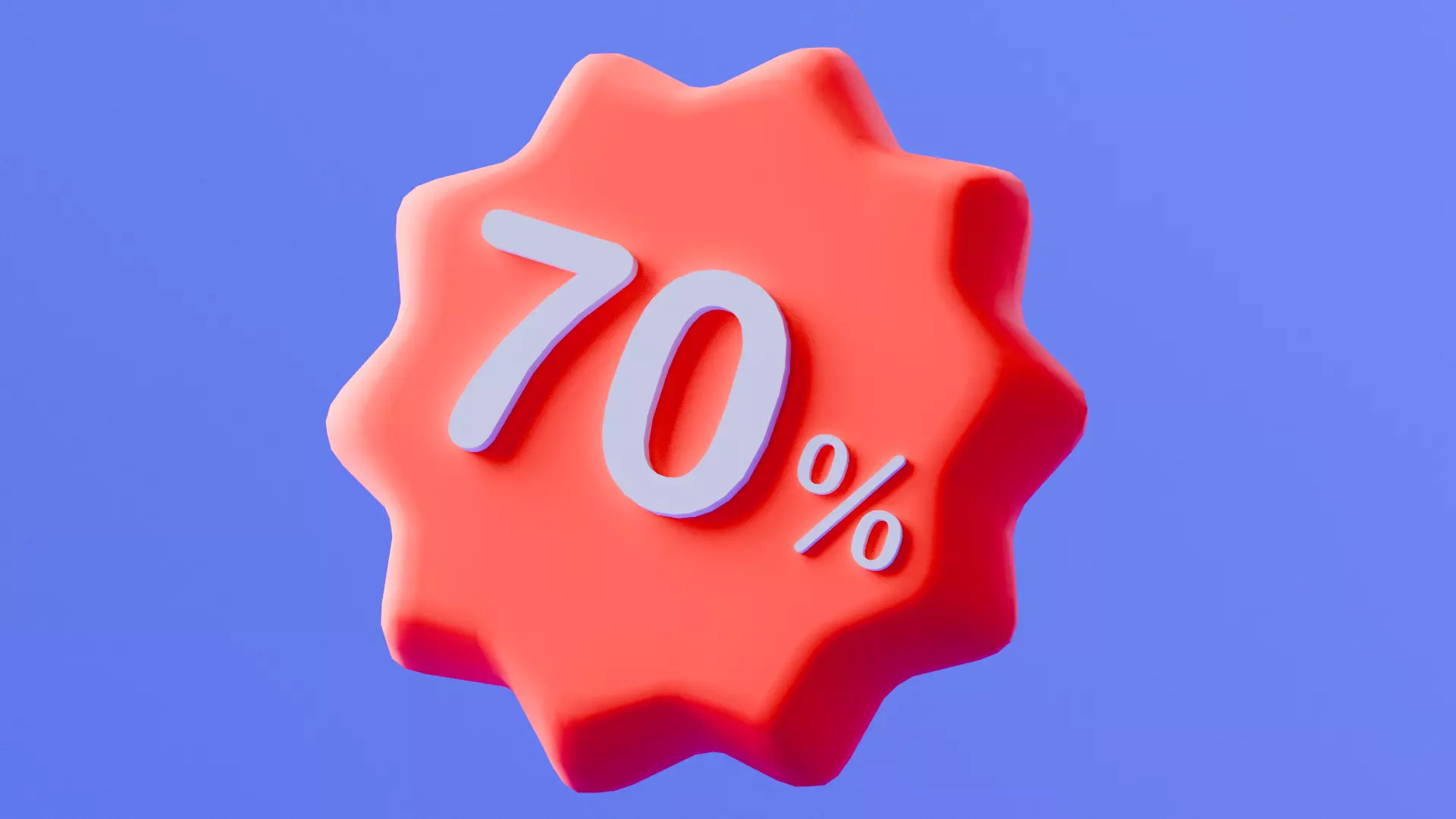 Marketing Icons - Discount 70 Percent Low-poly 3D model