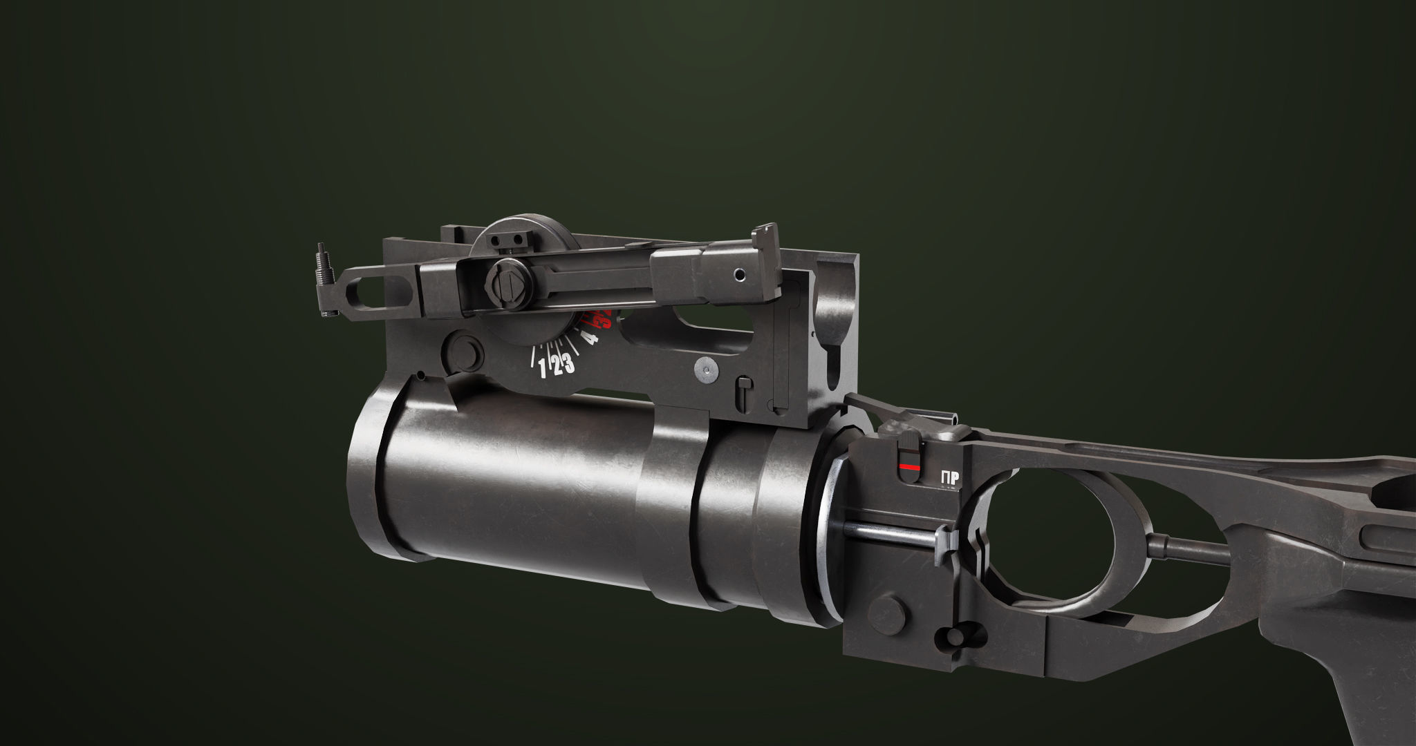 AKMS Light Machine Gun 10 Wood All PBR Unity UE Textures Low-poly 3D model_54