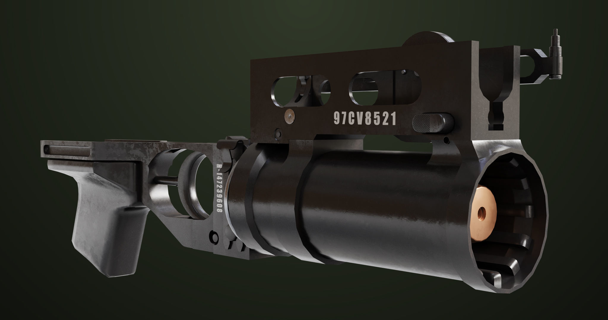 AKMS Light Machine Gun 10 Wood All PBR Unity UE Textures Low-poly 3D model_40