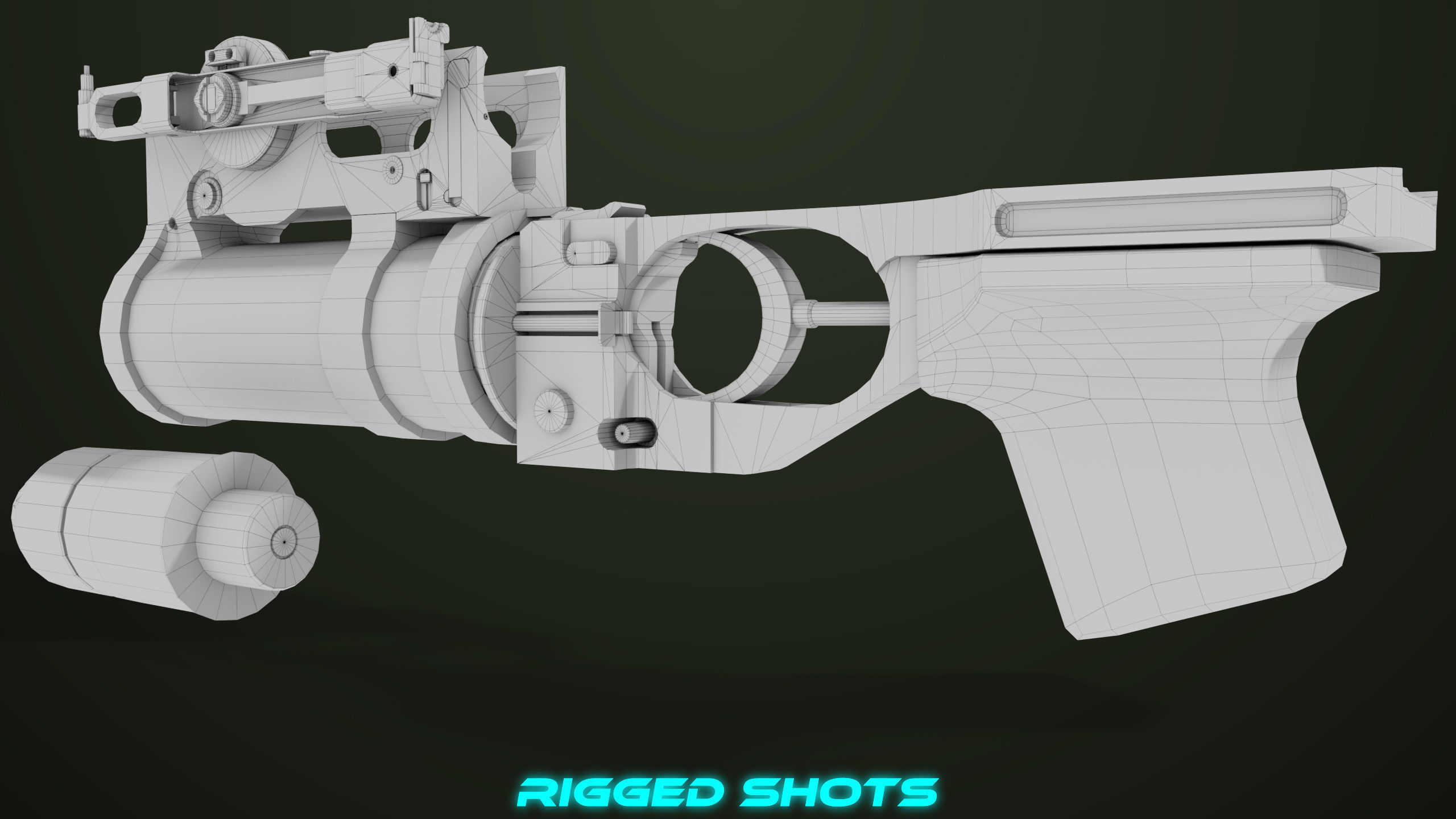 AKMS Light Machine Gun 10 Wood All PBR Unity UE Textures Low-poly 3D model_109