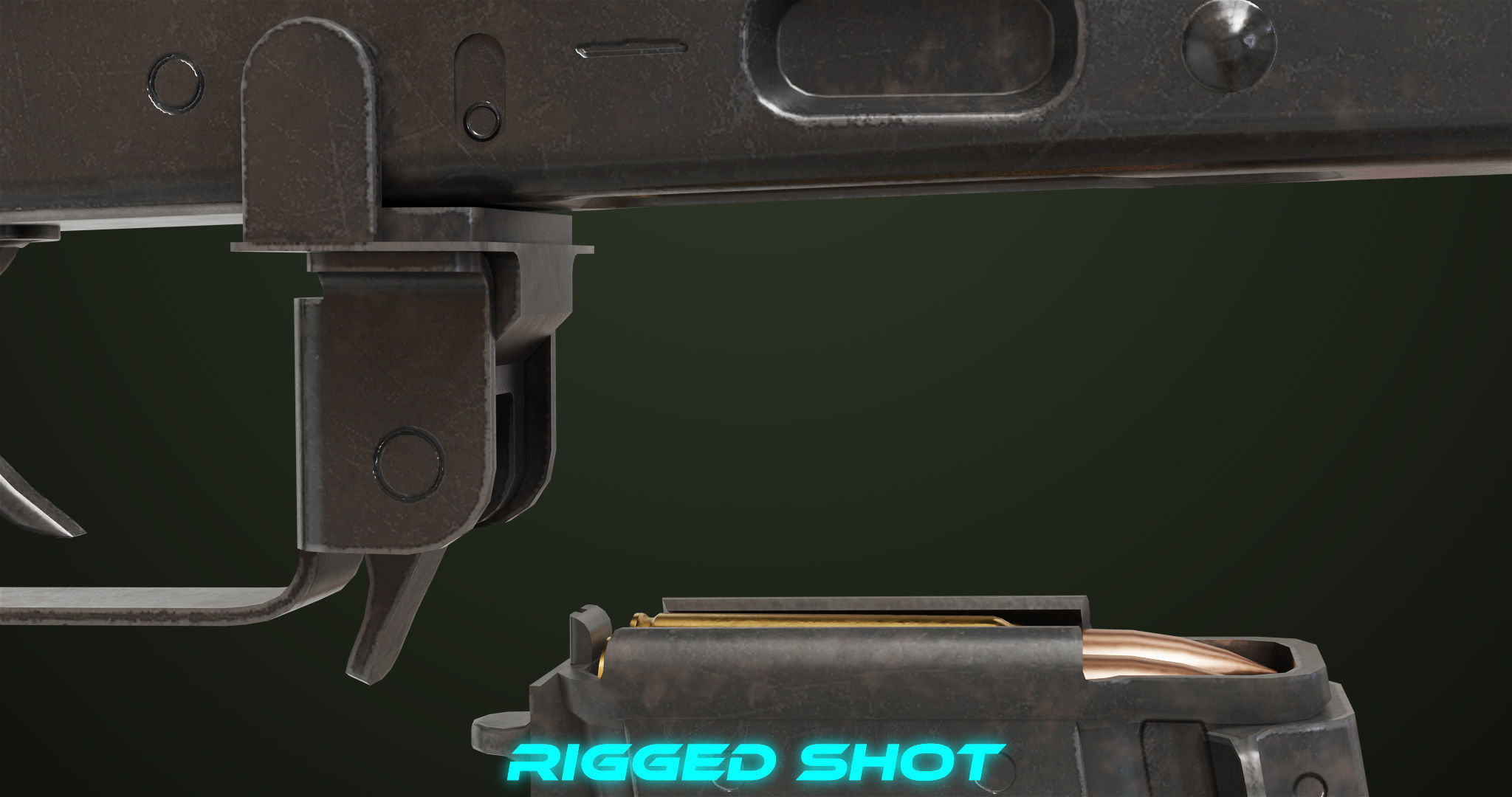 AKMS Light Machine Gun 10 Wood All PBR Unity UE Textures Low-poly 3D model_21