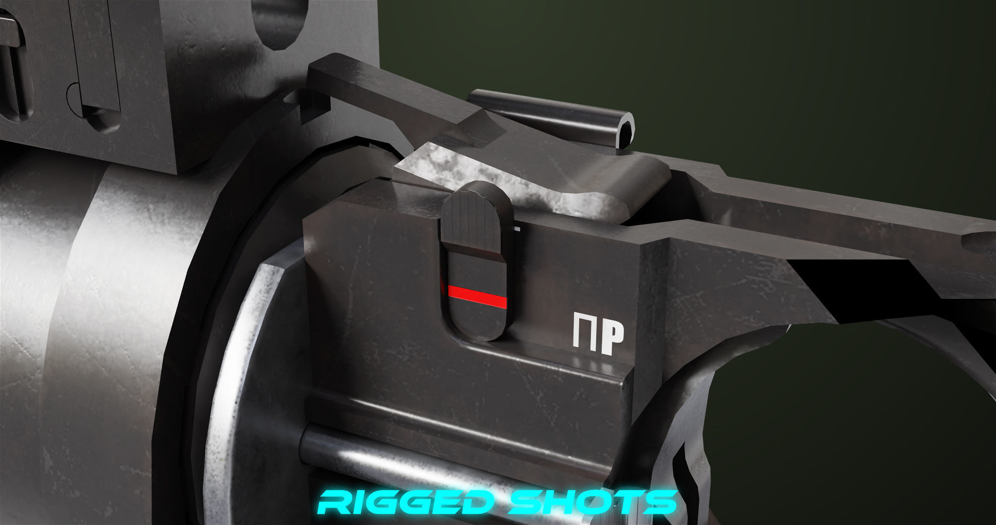 AKMS Light Machine Gun 10 Wood All PBR Unity UE Textures Low-poly 3D model_44