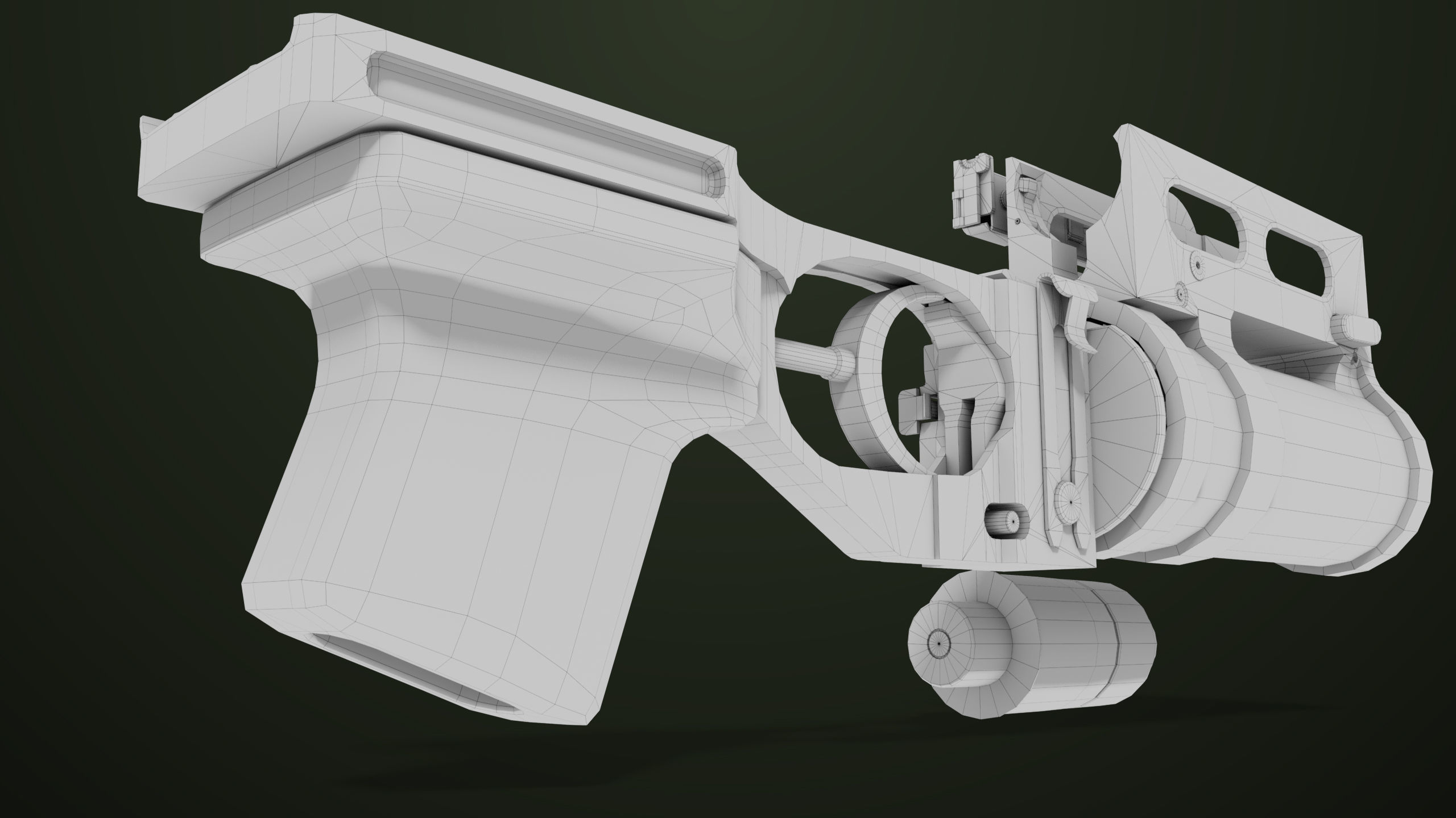 AKMS Light Machine Gun 10 Wood All PBR Unity UE Textures Low-poly 3D model_106