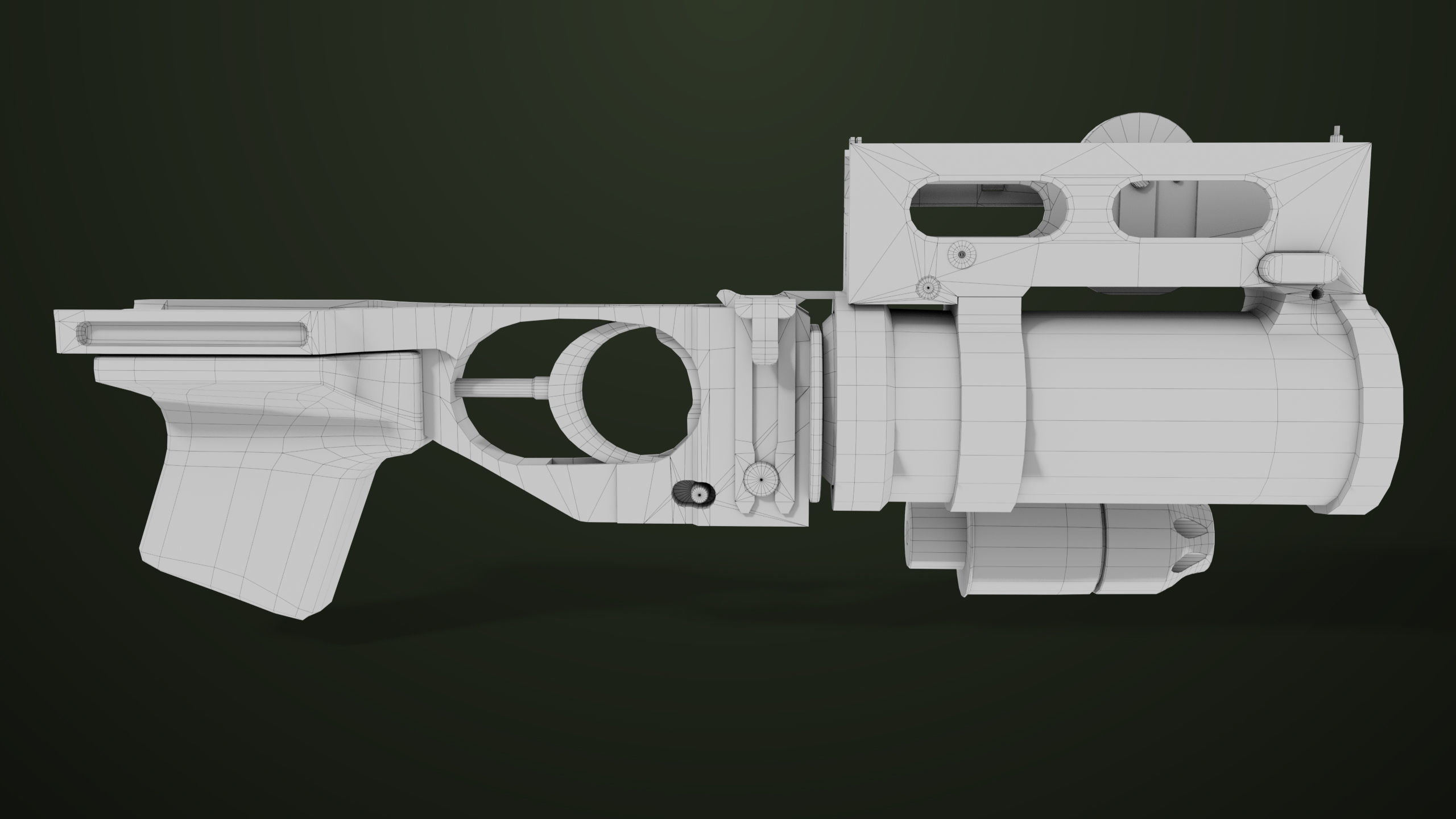 AKMS Light Machine Gun 10 Wood All PBR Unity UE Textures Low-poly 3D model_97