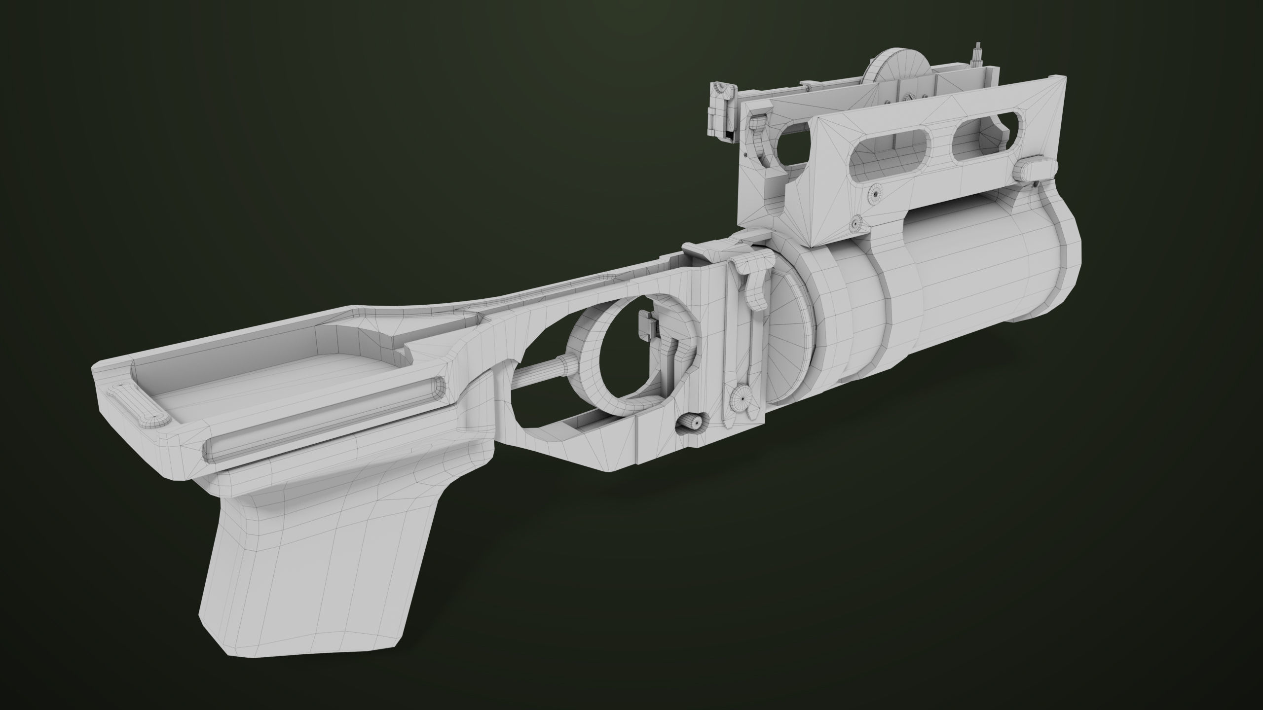 AKMS Light Machine Gun 10 Wood All PBR Unity UE Textures Low-poly 3D model_96