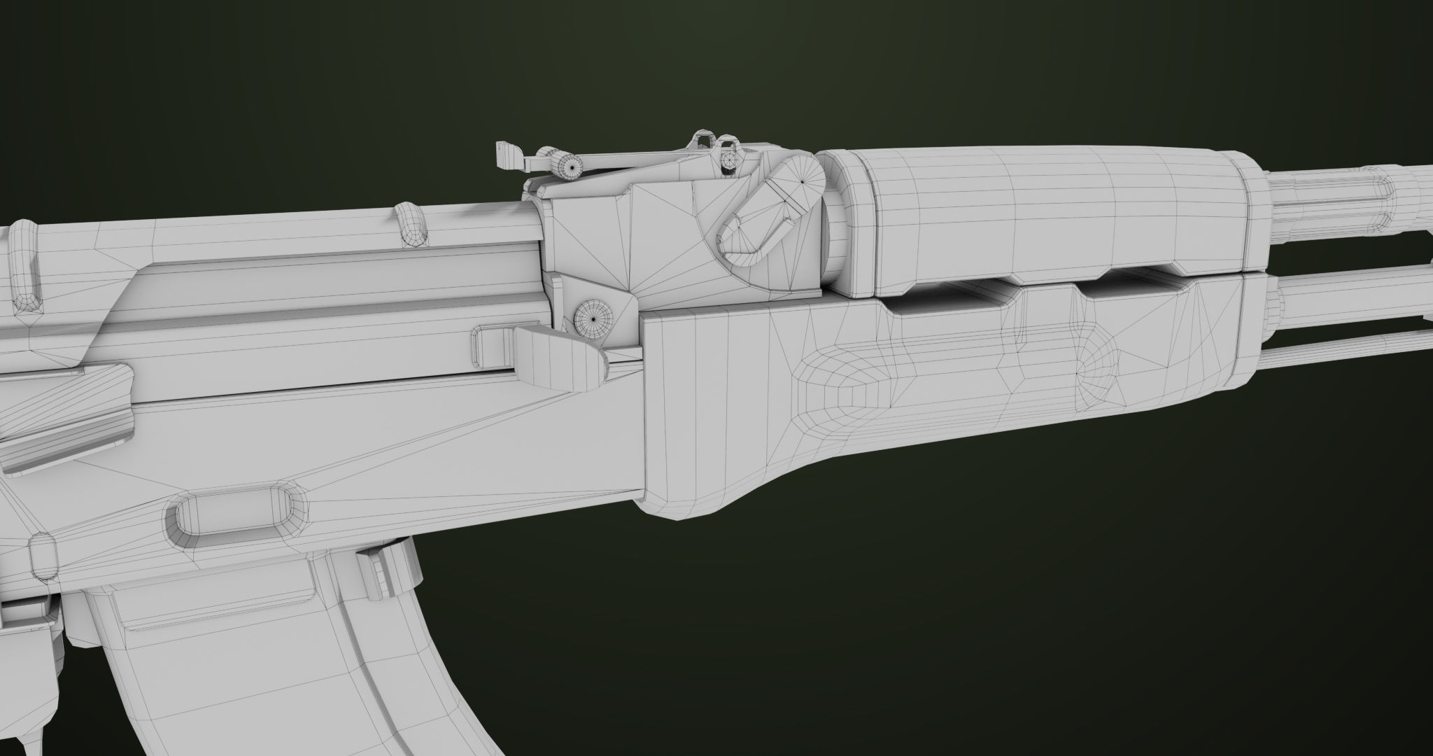 AKMS Light Machine Gun 10 Wood All PBR Unity UE Textures Low-poly 3D model_76