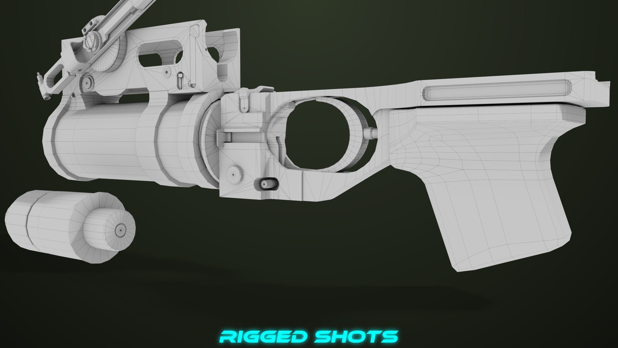 AKMS Light Machine Gun 10 Wood All PBR Unity UE Textures Low-poly 3D model_110