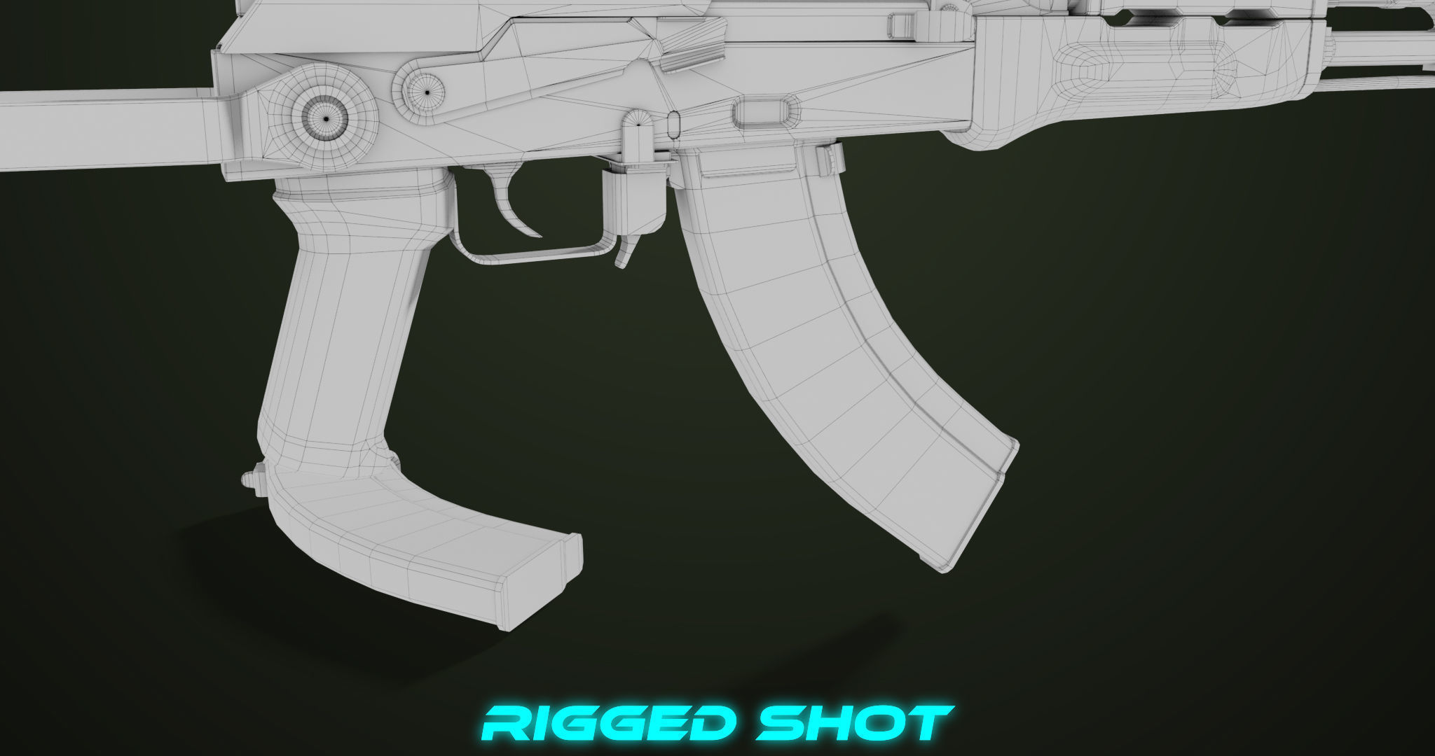 AKMS Light Machine Gun 10 Wood All PBR Unity UE Textures Low-poly 3D model_74