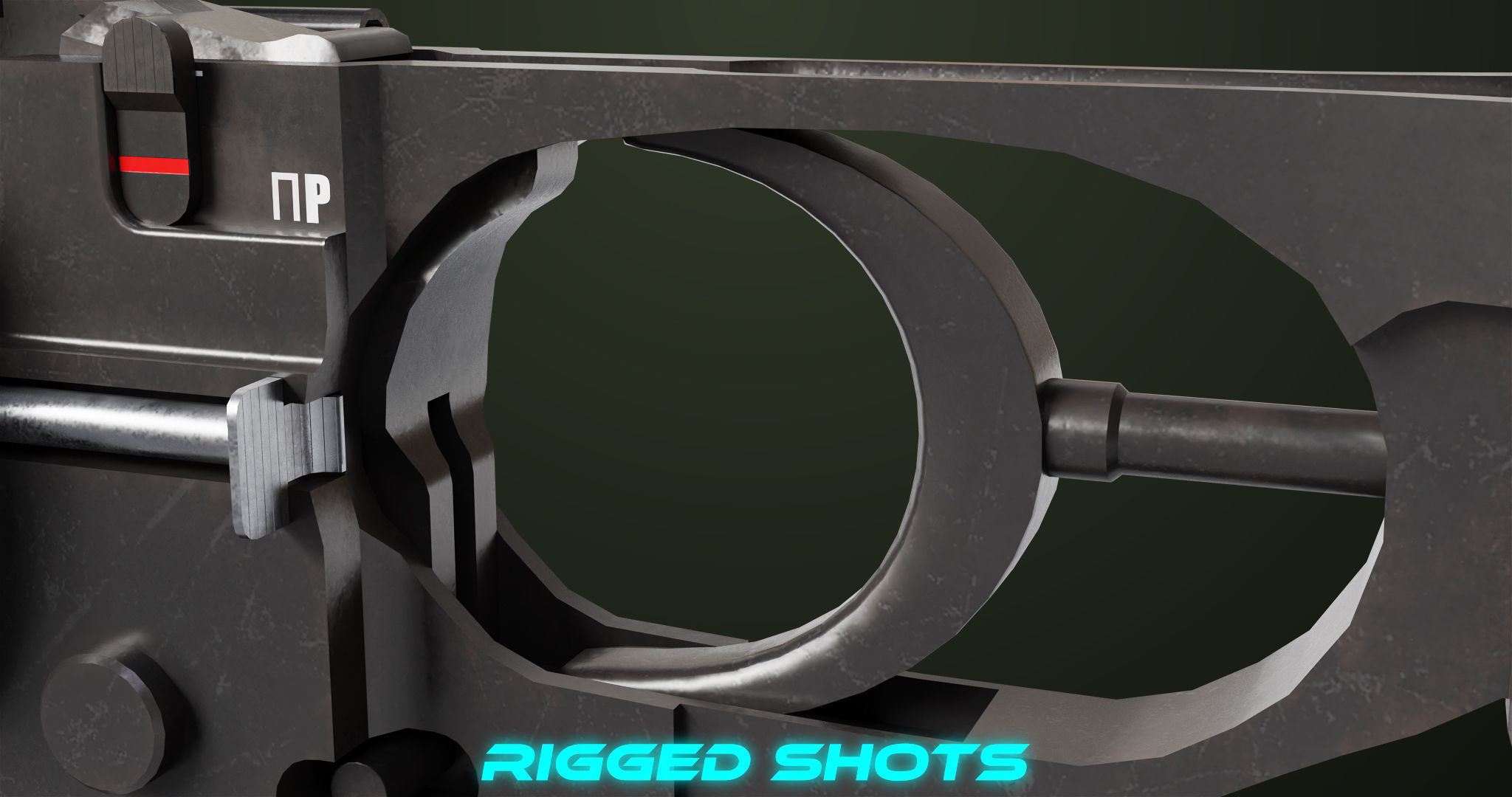 AKMS Light Machine Gun 10 Wood All PBR Unity UE Textures Low-poly 3D model_46