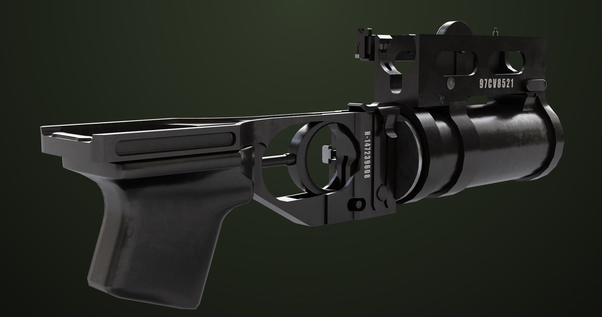 AKMS Light Machine Gun 10 Wood All PBR Unity UE Textures Low-poly 3D model_39