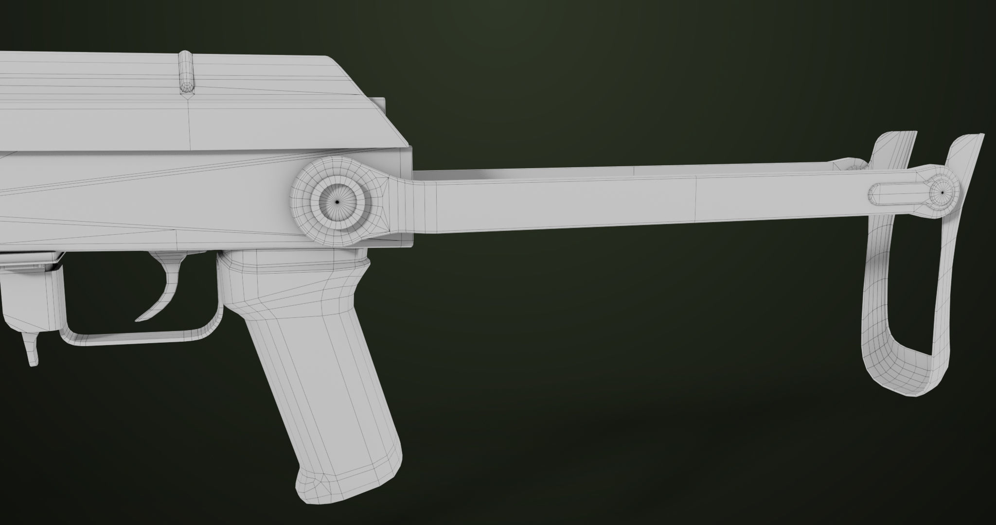 AKMS Light Machine Gun 10 Wood All PBR Unity UE Textures Low-poly 3D model_77