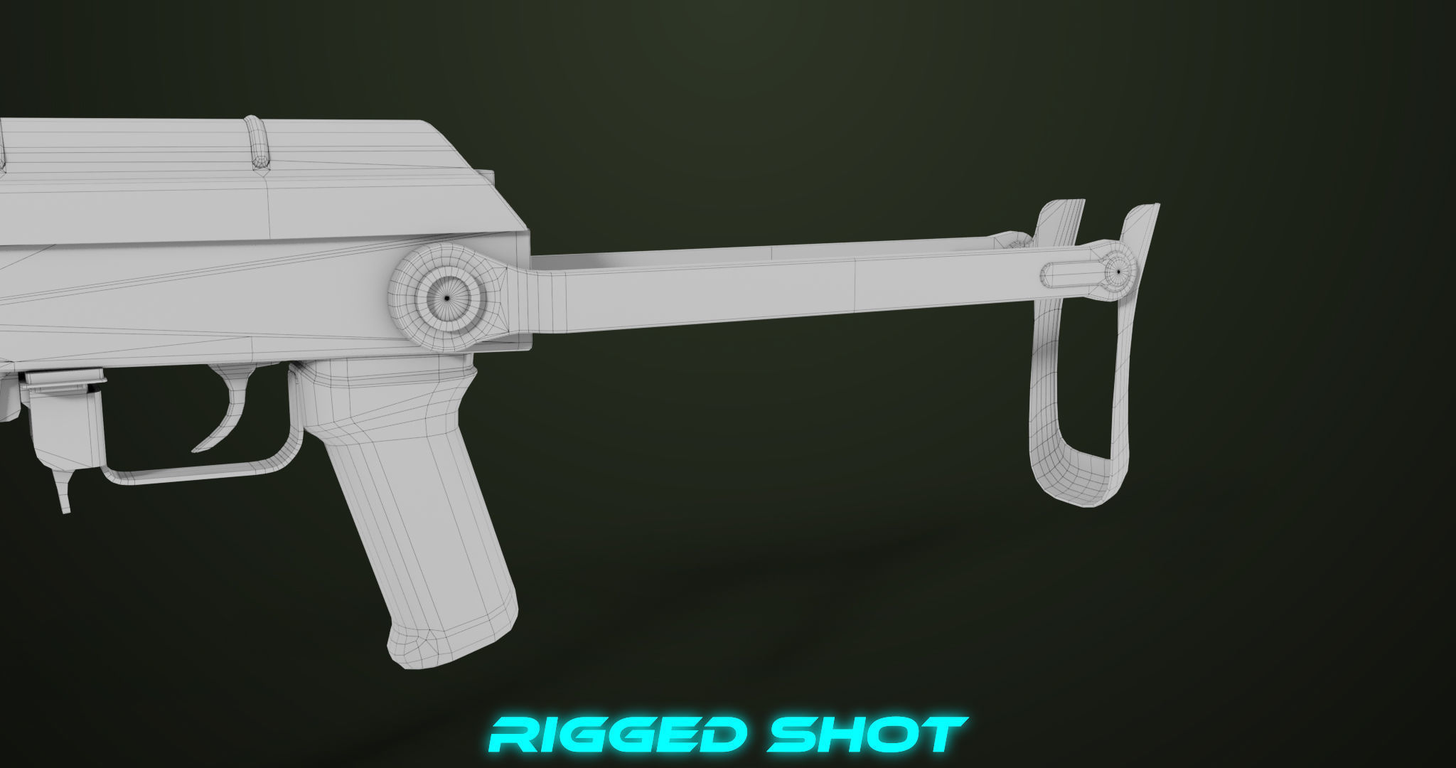 AKMS Light Machine Gun 10 Wood All PBR Unity UE Textures Low-poly 3D model_82