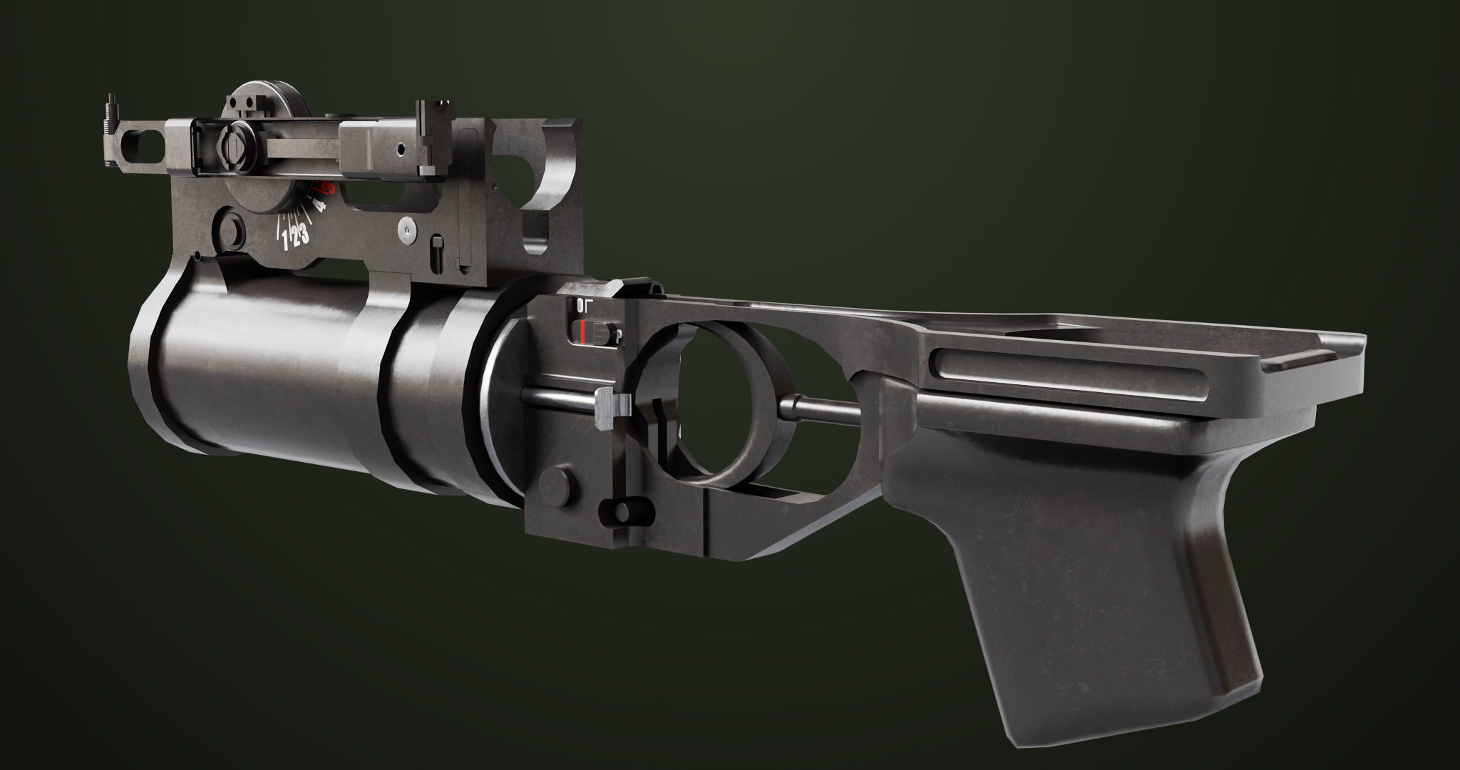 AKMS Light Machine Gun 10 Wood All PBR Unity UE Textures Low-poly 3D model_37