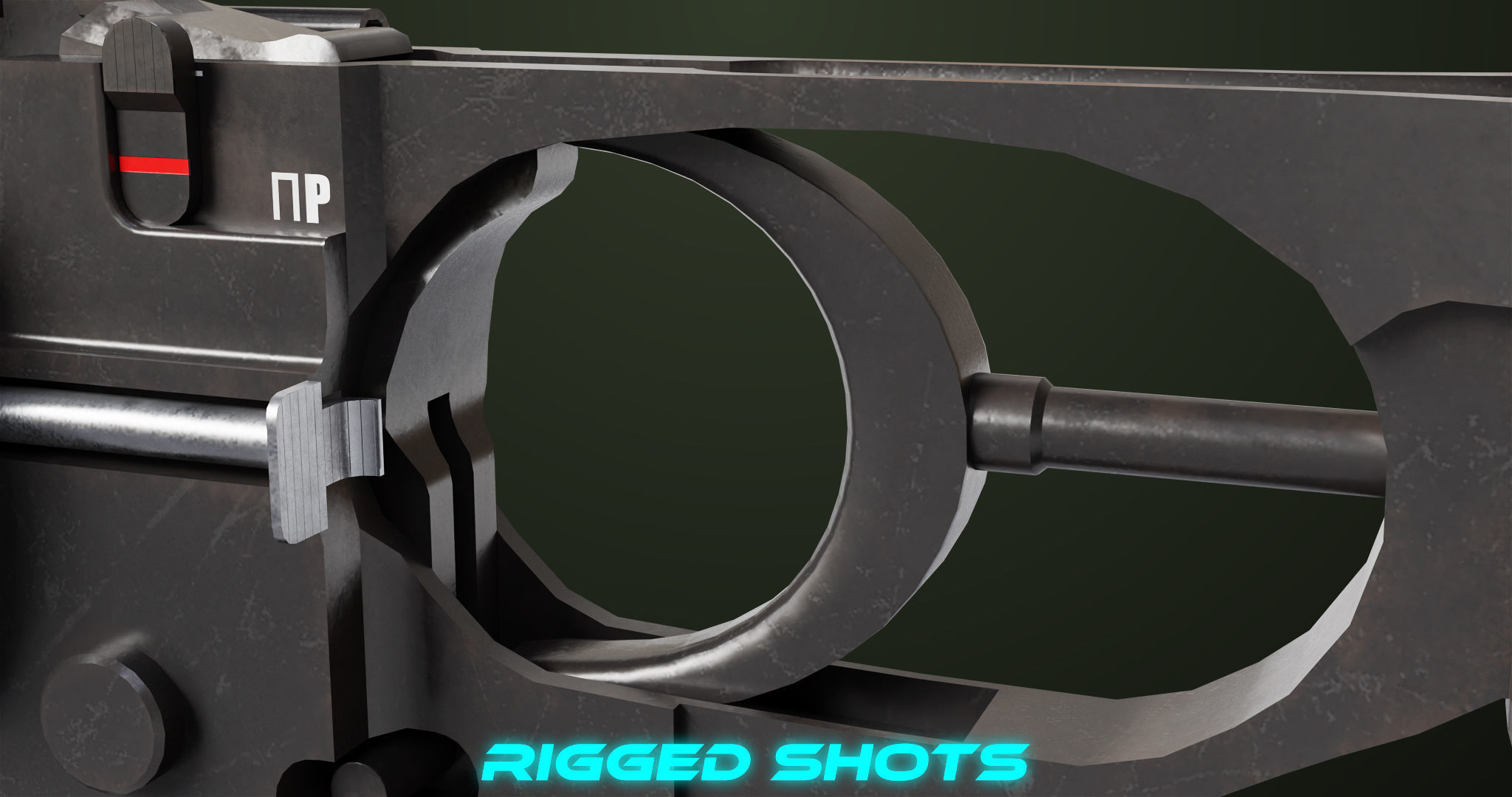 AKMS Light Machine Gun 10 Wood All PBR Unity UE Textures Low-poly 3D model_45