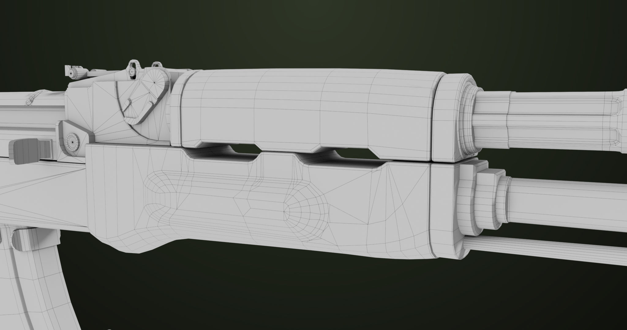 AKMS Light Machine Gun 10 Wood All PBR Unity UE Textures Low-poly 3D model_64