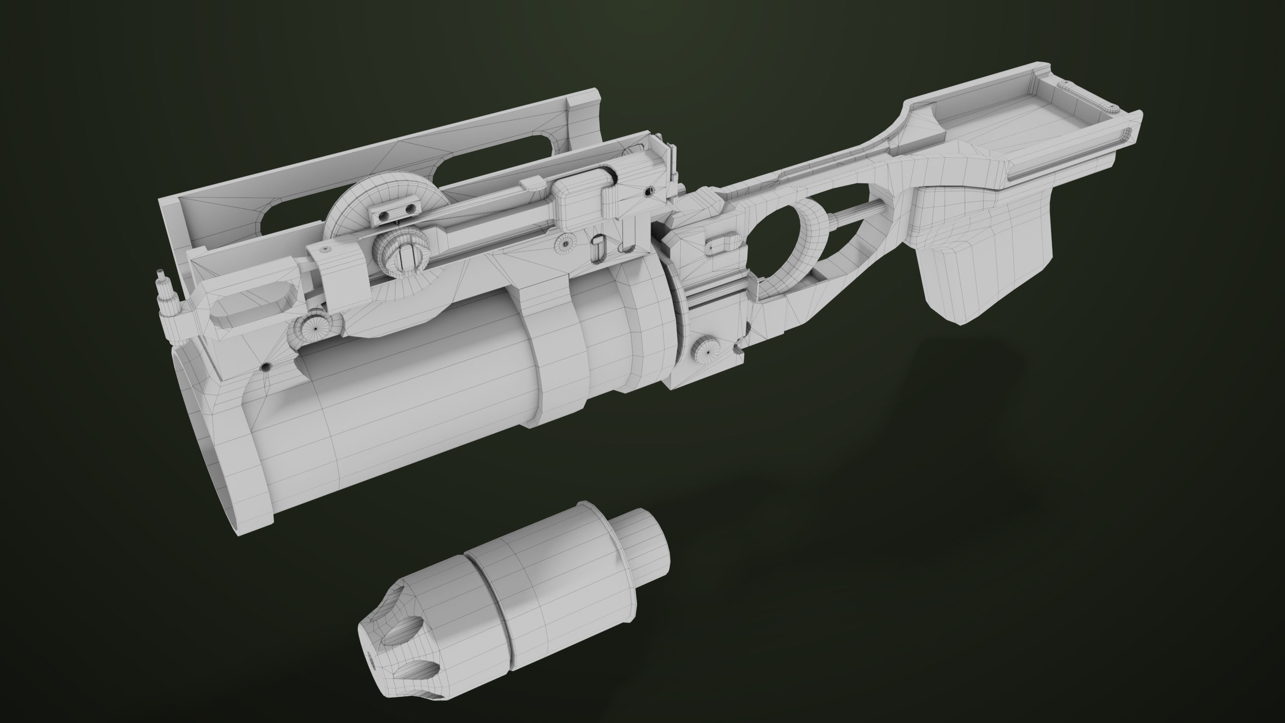 AKMS Light Machine Gun 10 Wood All PBR Unity UE Textures Low-poly 3D model_99