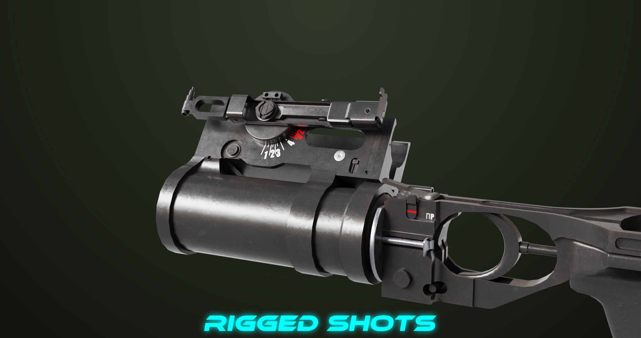 AKMS Light Machine Gun 10 Wood All PBR Unity UE Textures Low-poly 3D model_55