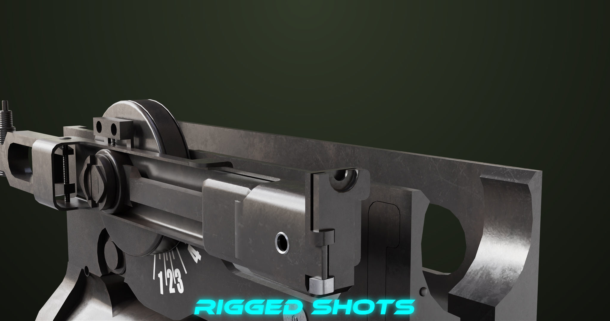 AKMS Light Machine Gun 10 Wood All PBR Unity UE Textures Low-poly 3D model_47