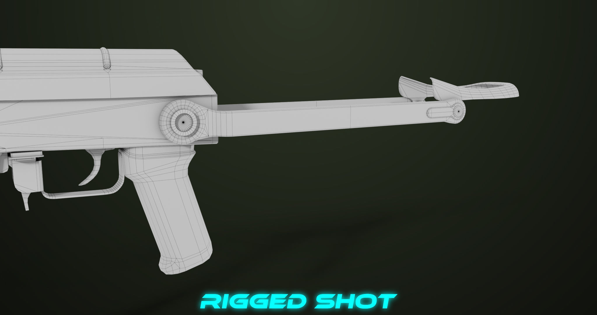 AKMS Light Machine Gun 10 Wood All PBR Unity UE Textures Low-poly 3D model_83