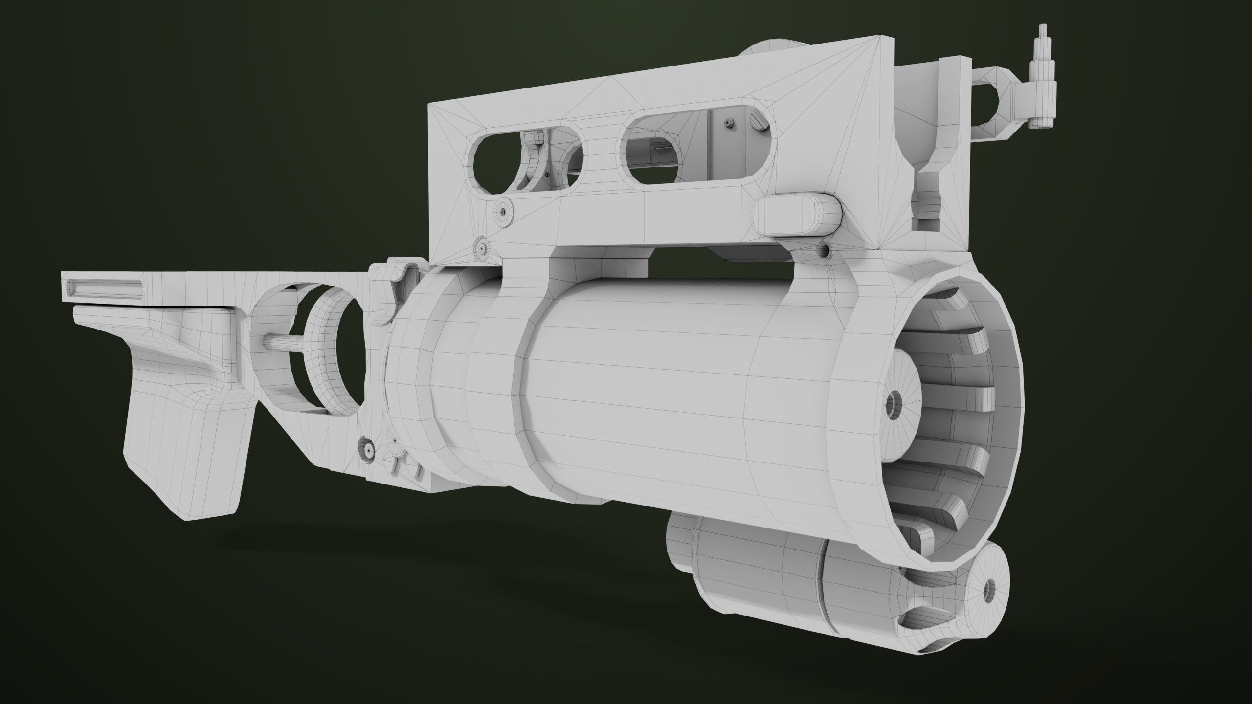 AKMS Light Machine Gun 10 Wood All PBR Unity UE Textures Low-poly 3D model_98