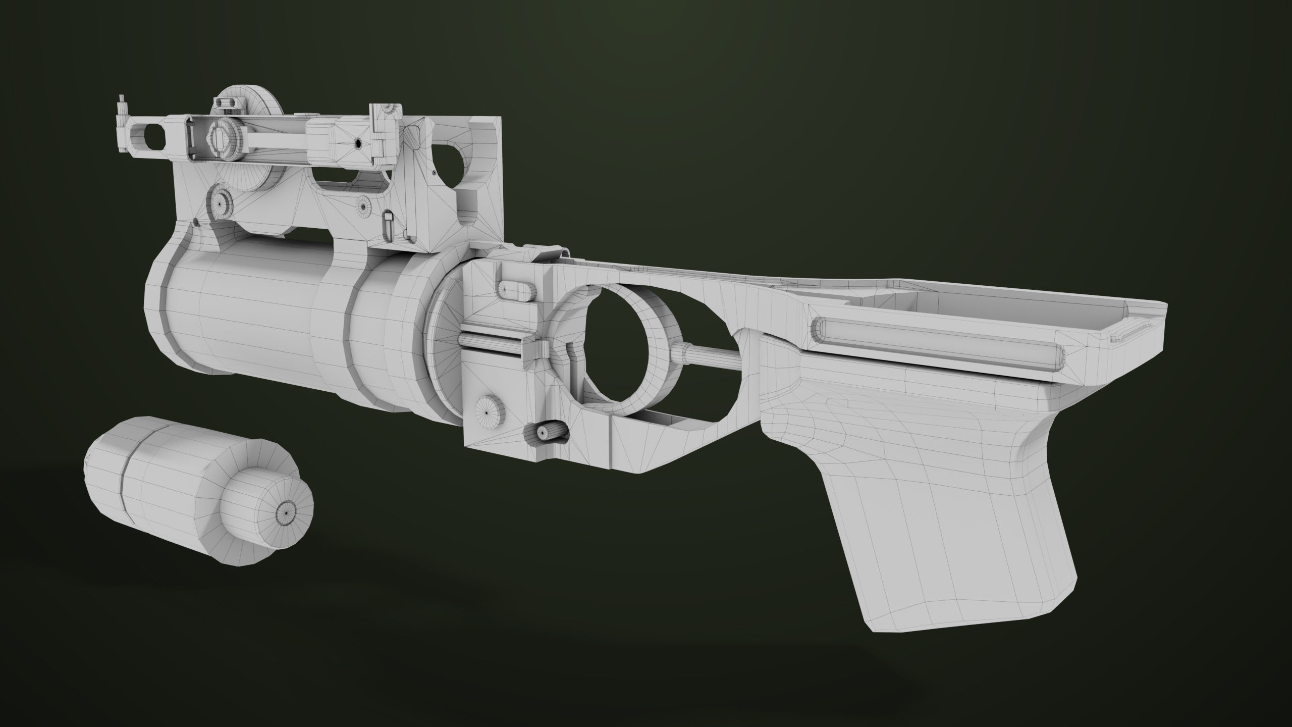 AKMS Light Machine Gun 10 Wood All PBR Unity UE Textures Low-poly 3D model_95