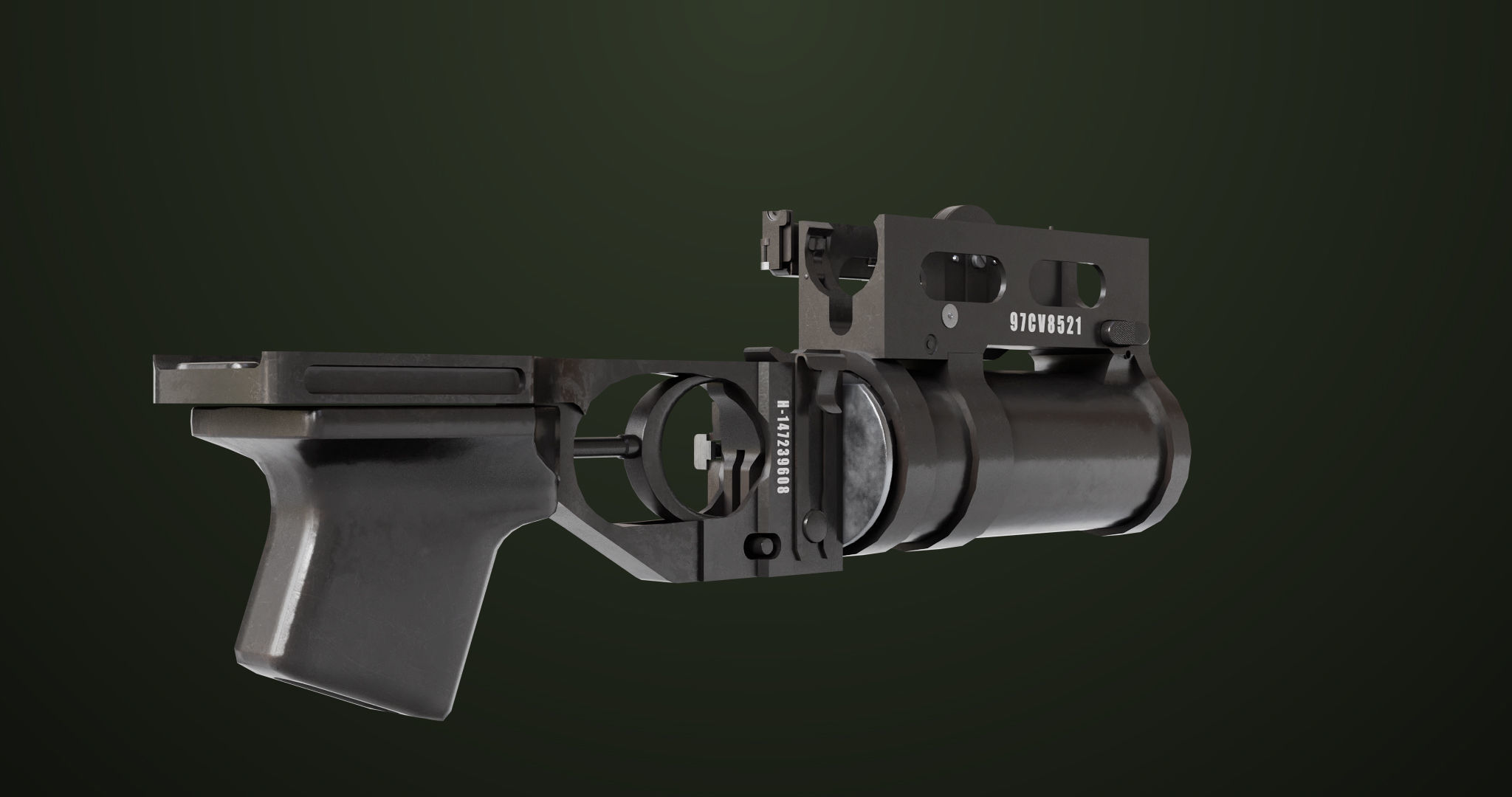 AKMS Light Machine Gun 10 Wood All PBR Unity UE Textures Low-poly 3D model_36