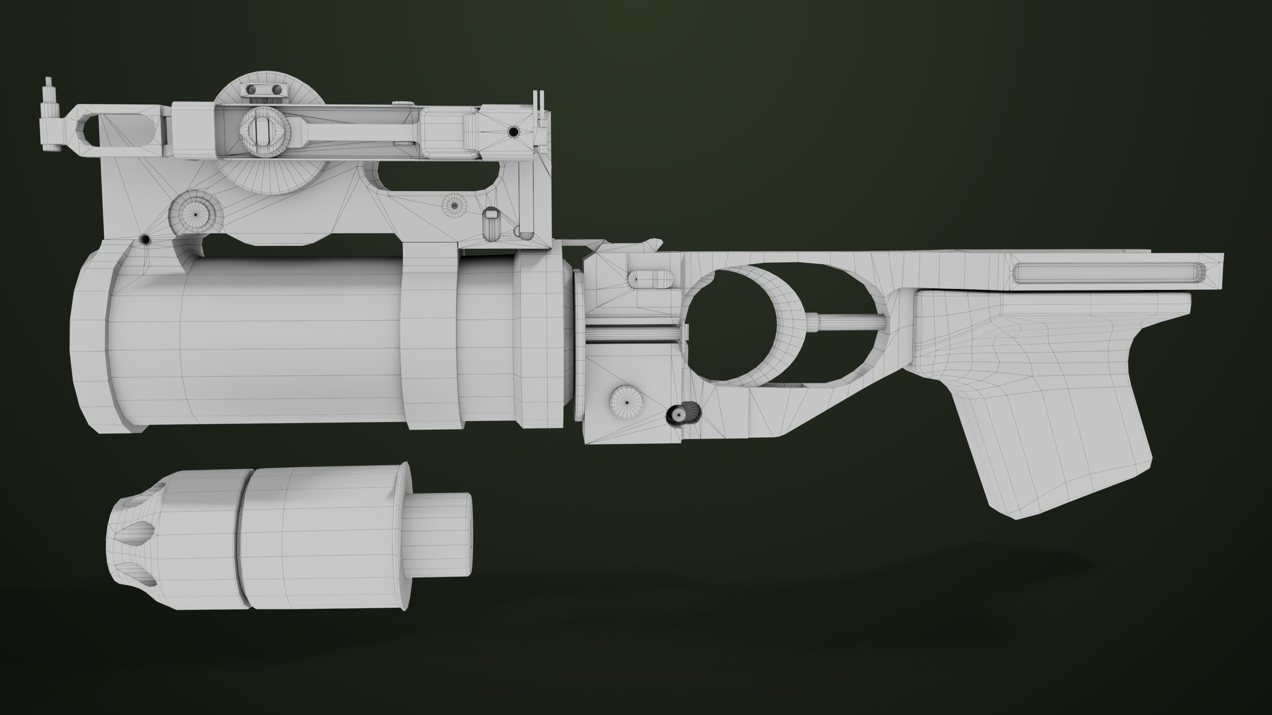 AKMS Light Machine Gun 10 Wood All PBR Unity UE Textures Low-poly 3D model_94