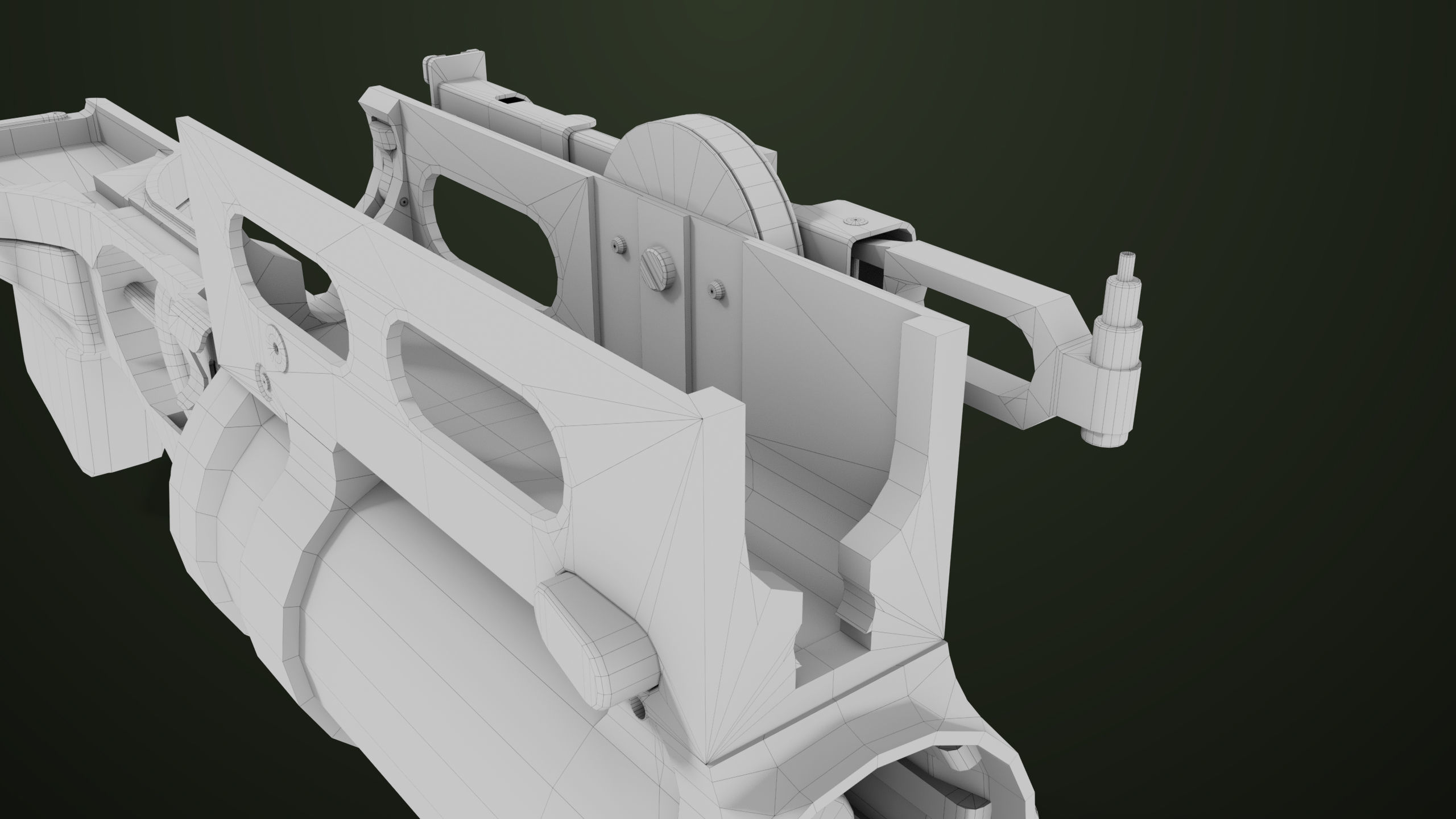 AKMS Light Machine Gun 10 Wood All PBR Unity UE Textures Low-poly 3D model_104