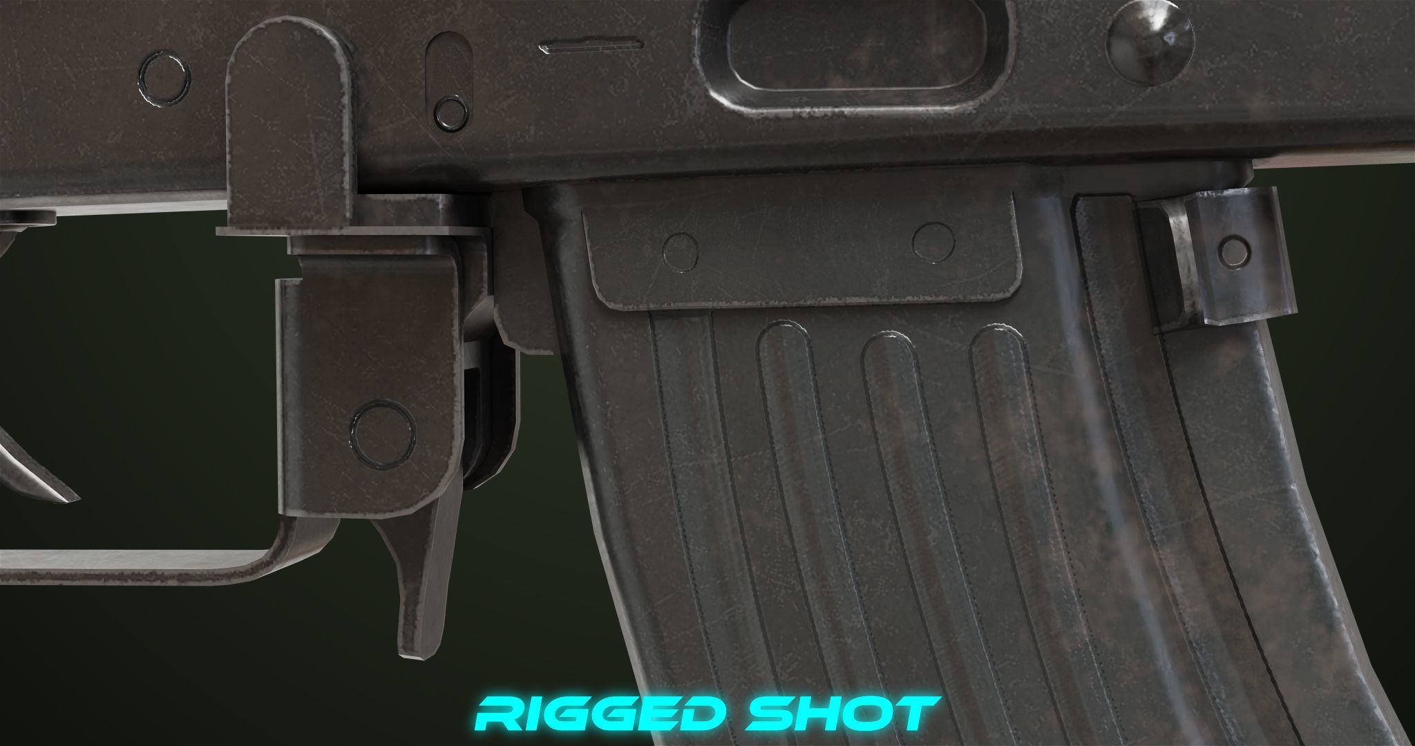 AKMS Light Machine Gun 10 Wood All PBR Unity UE Textures Low-poly 3D model_20