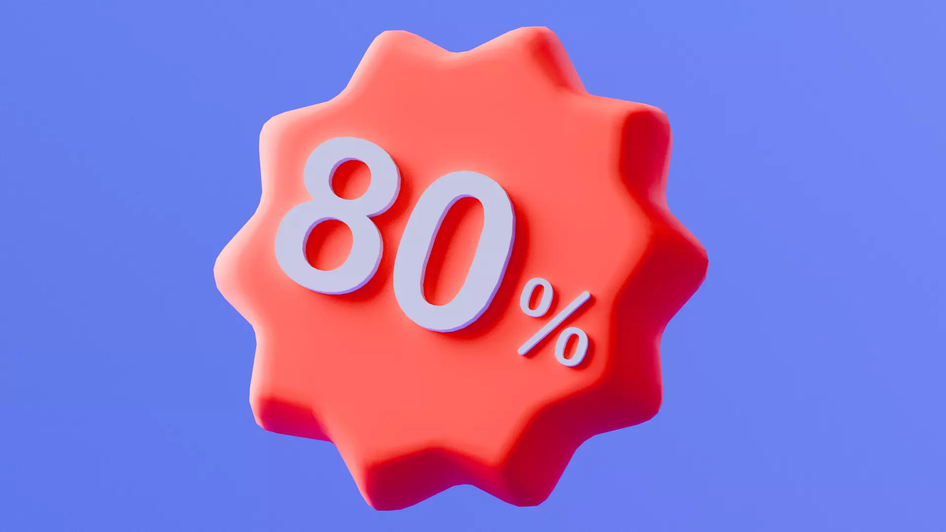 Marketing Icons - Discount 80 Percent Low-poly 3D model