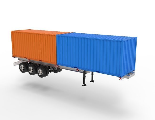 SEMI-TRAILER 60 TON 3D model