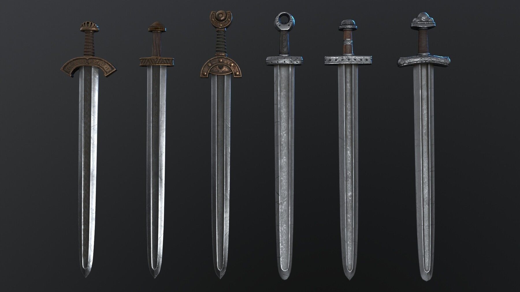 Nordic style weapon pack Low-poly 3D model_27