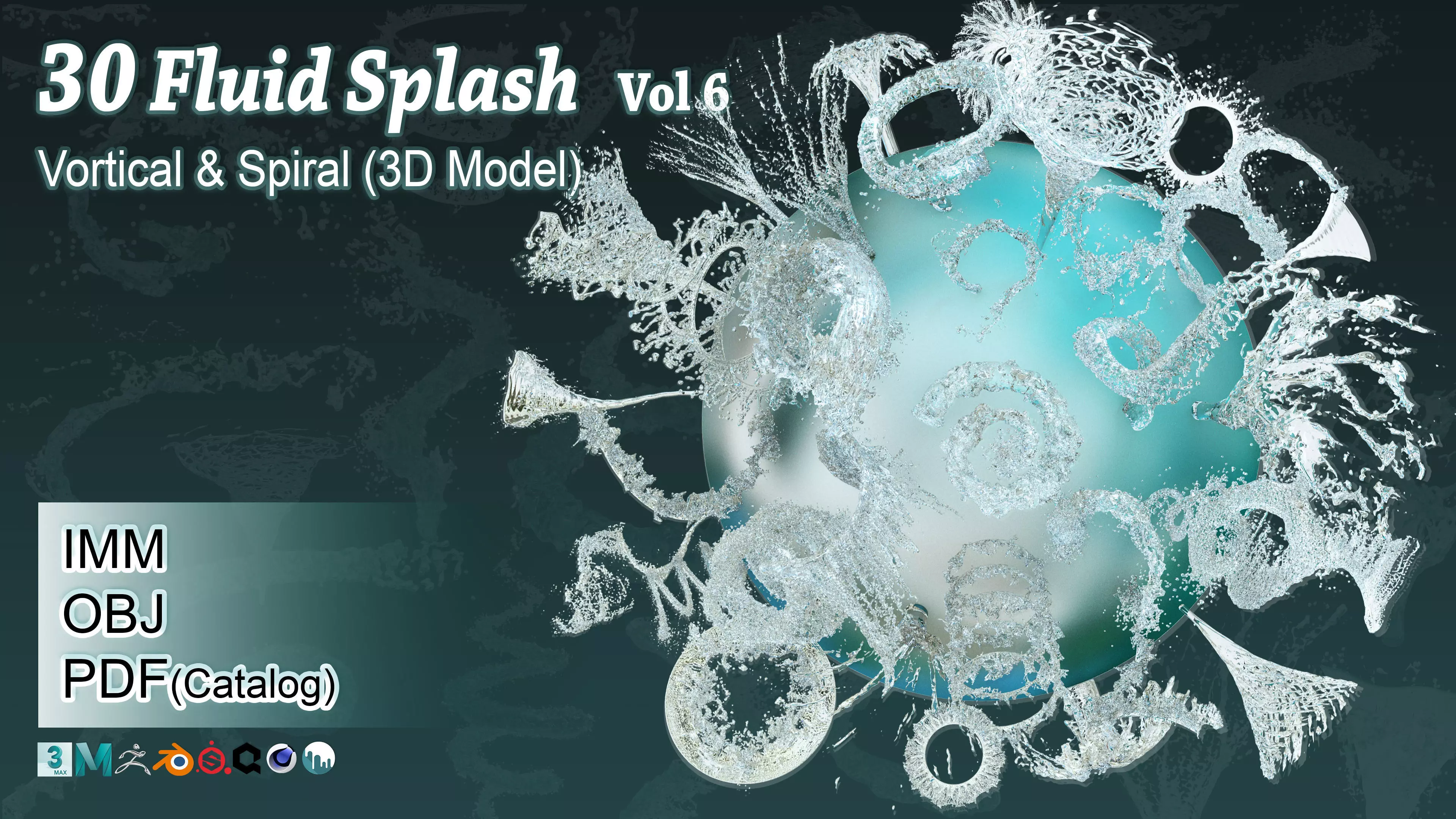 30 Fluid splash vol 6 Vortical and Spiral 3D model